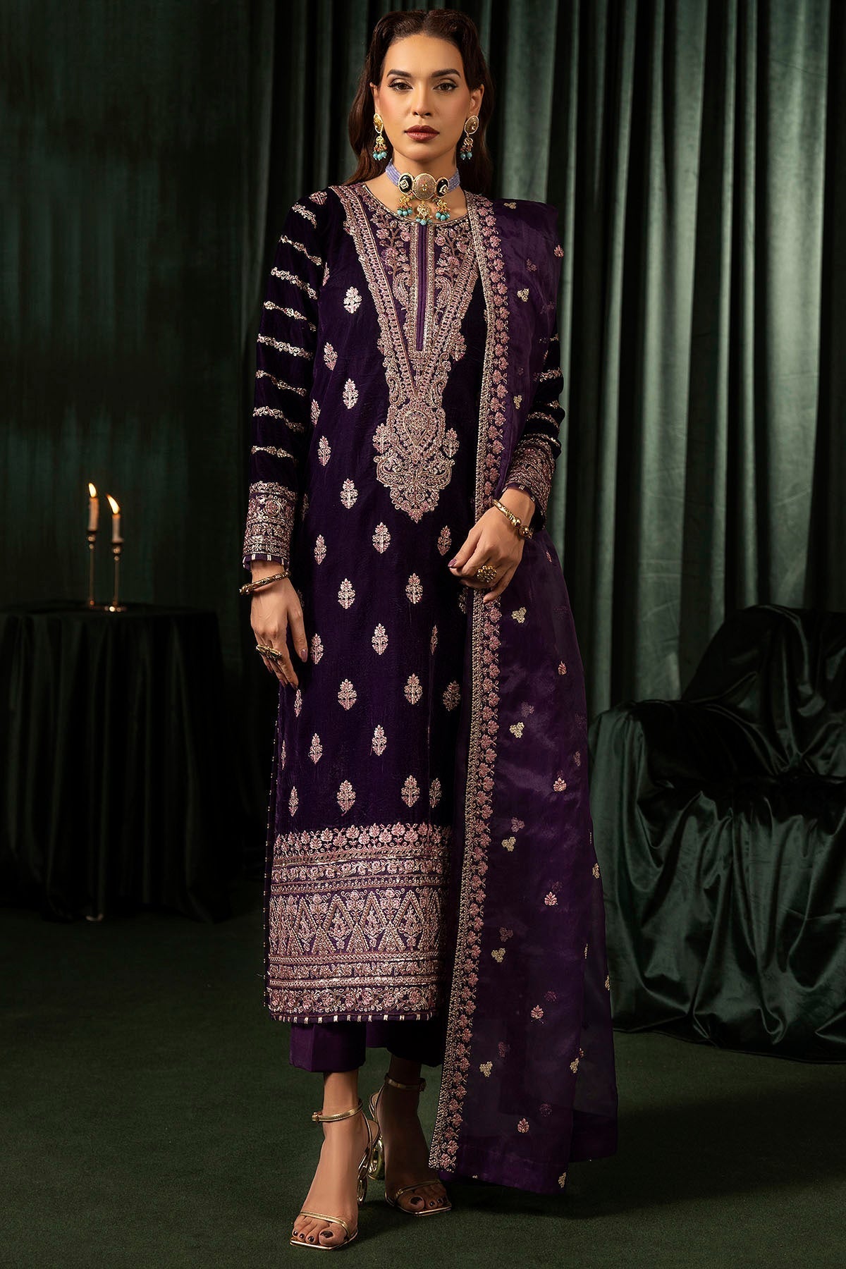 Motifz | Velvet Formals | 5100-IRHA - Ladies Clothes - Maria Faisal