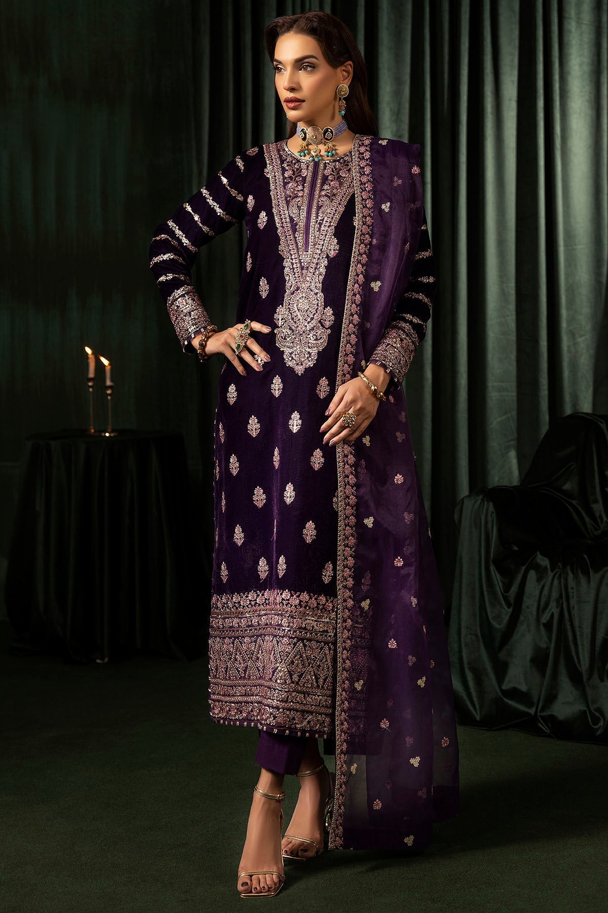 Motifz | Velvet Formals | 5100-IRHA - Ladies Clothes - Maria Faisal