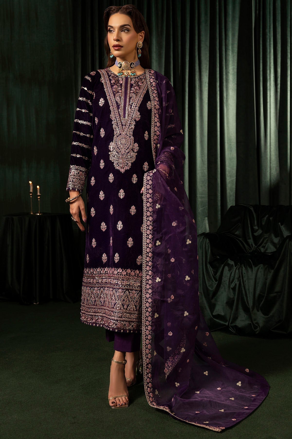 Motifz | Velvet Formals | 5100-IRHA - Ladies Clothes - Maria Faisal