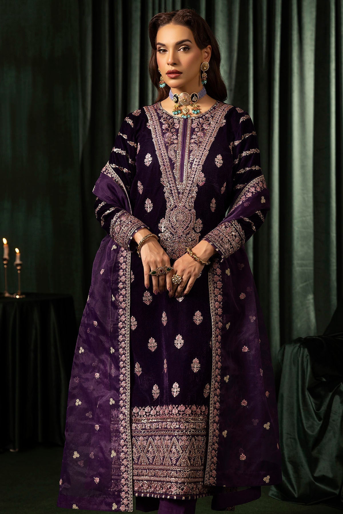Motifz | Velvet Formals | 5100-IRHA - Ladies Clothes - Maria Faisal