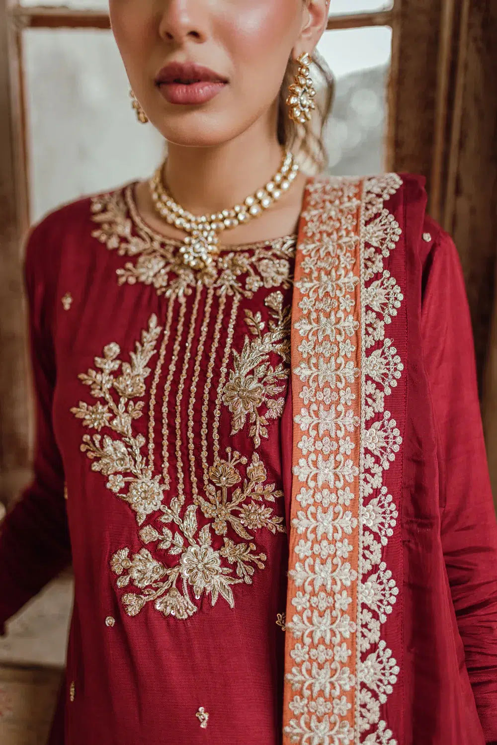 Azure | Embroidered Formals | Majestic Rouge - Formal