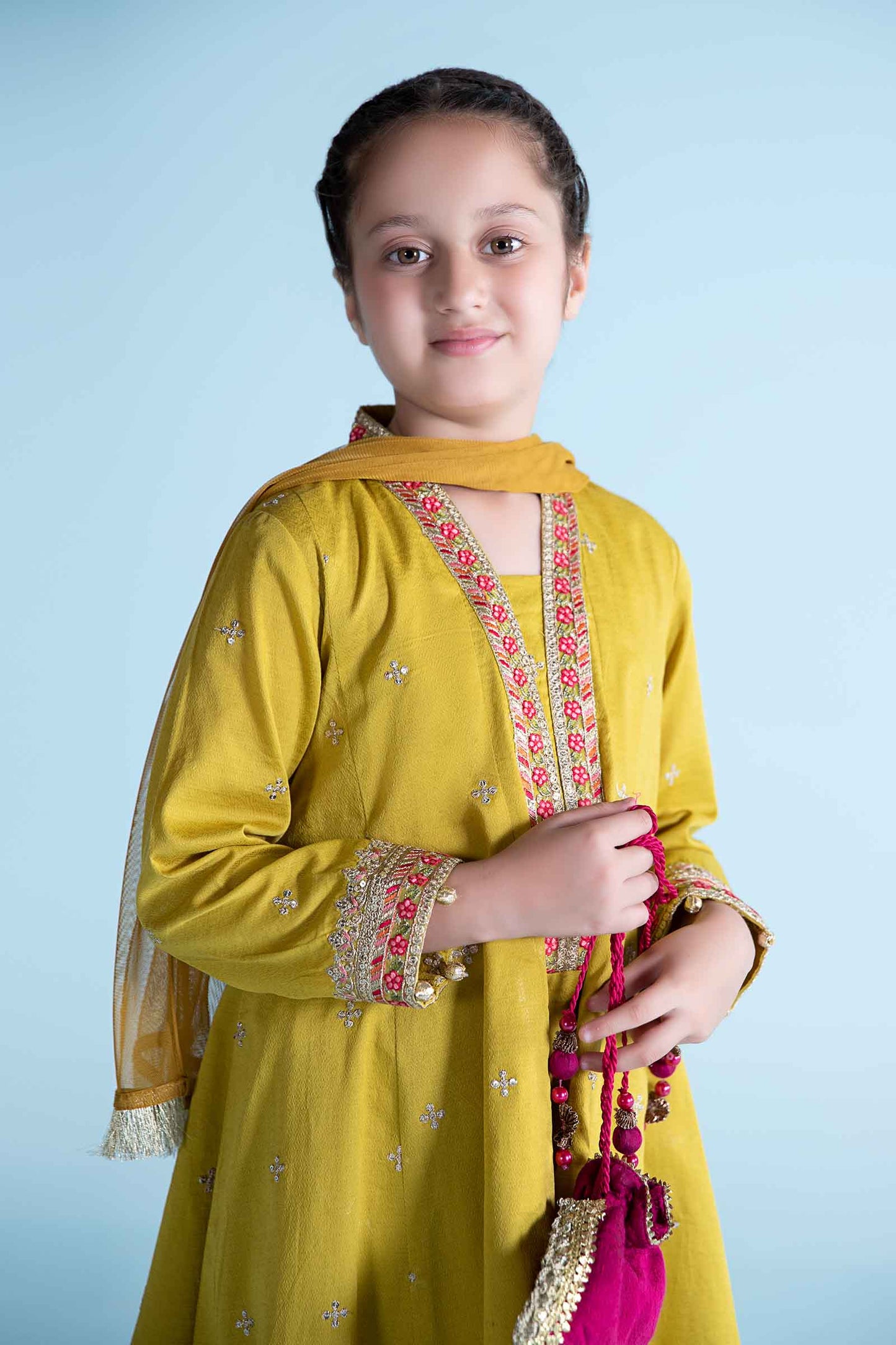 Maria B | 3 Piece Dyed Dobby Lawn Suit | MKD-EA24-10 by Maria Faisal - Registered Vendor of : Maria B - type : Kids Clothes - 100% original wedding dresses