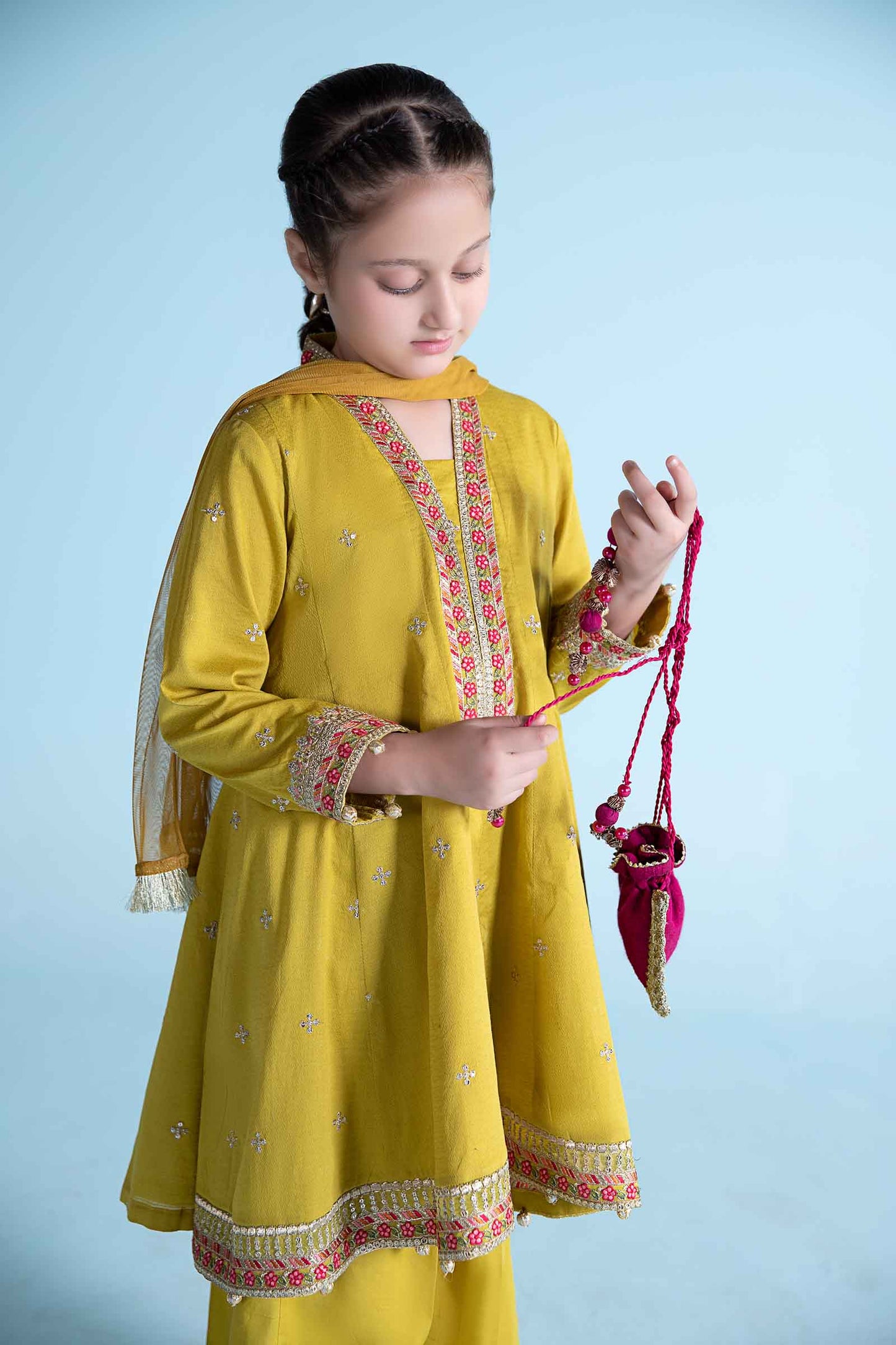 Maria B | 3 Piece Dyed Dobby Lawn Suit | MKD-EA24-10 by Maria Faisal - Registered Vendor of : Maria B - type : Kids Clothes - 100% original wedding dresses