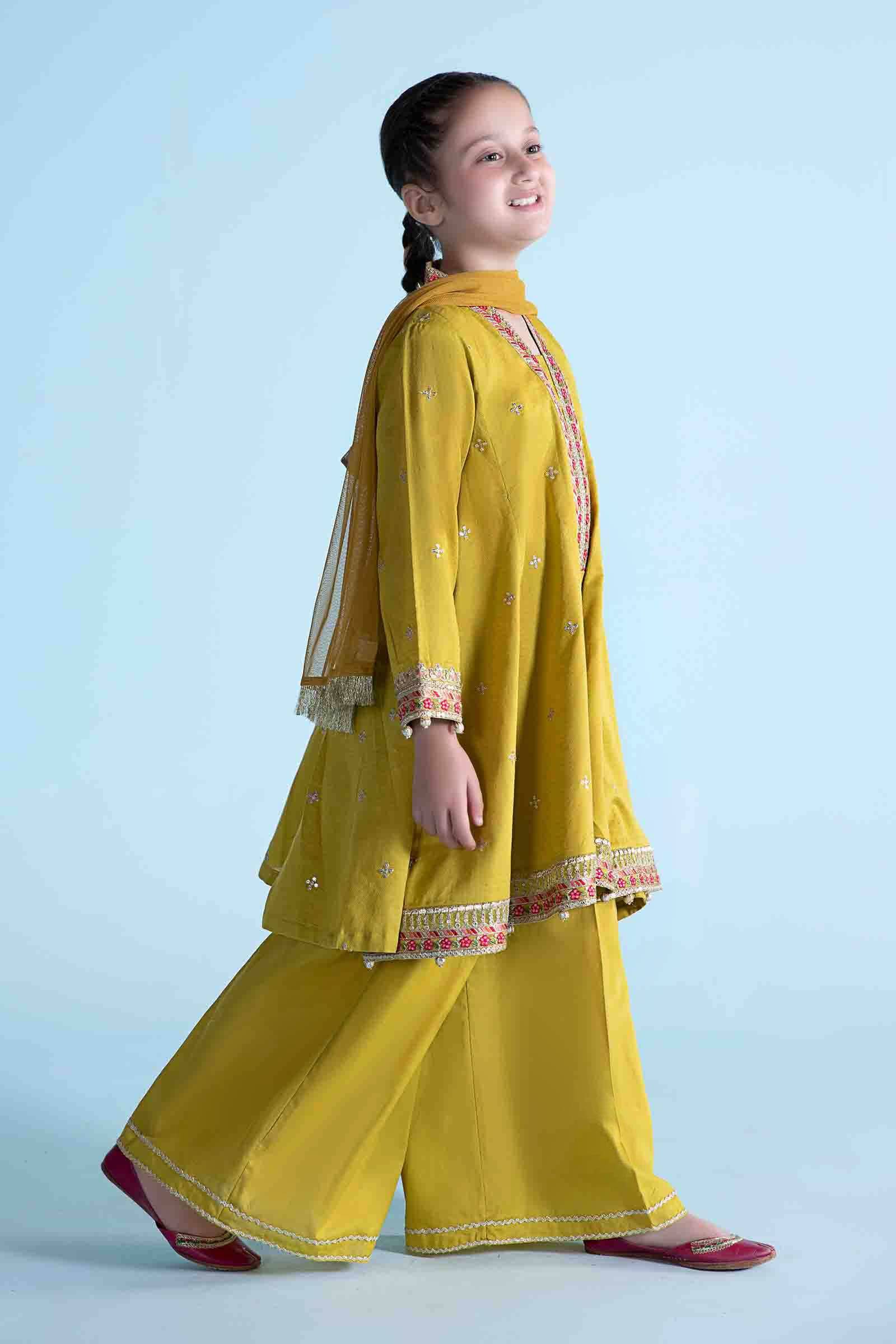 Maria B | 3 Piece Dyed Dobby Lawn Suit | MKD-EA24-10 by Maria Faisal - Registered Vendor of : Maria B - type : Kids Clothes - 100% original wedding dresses