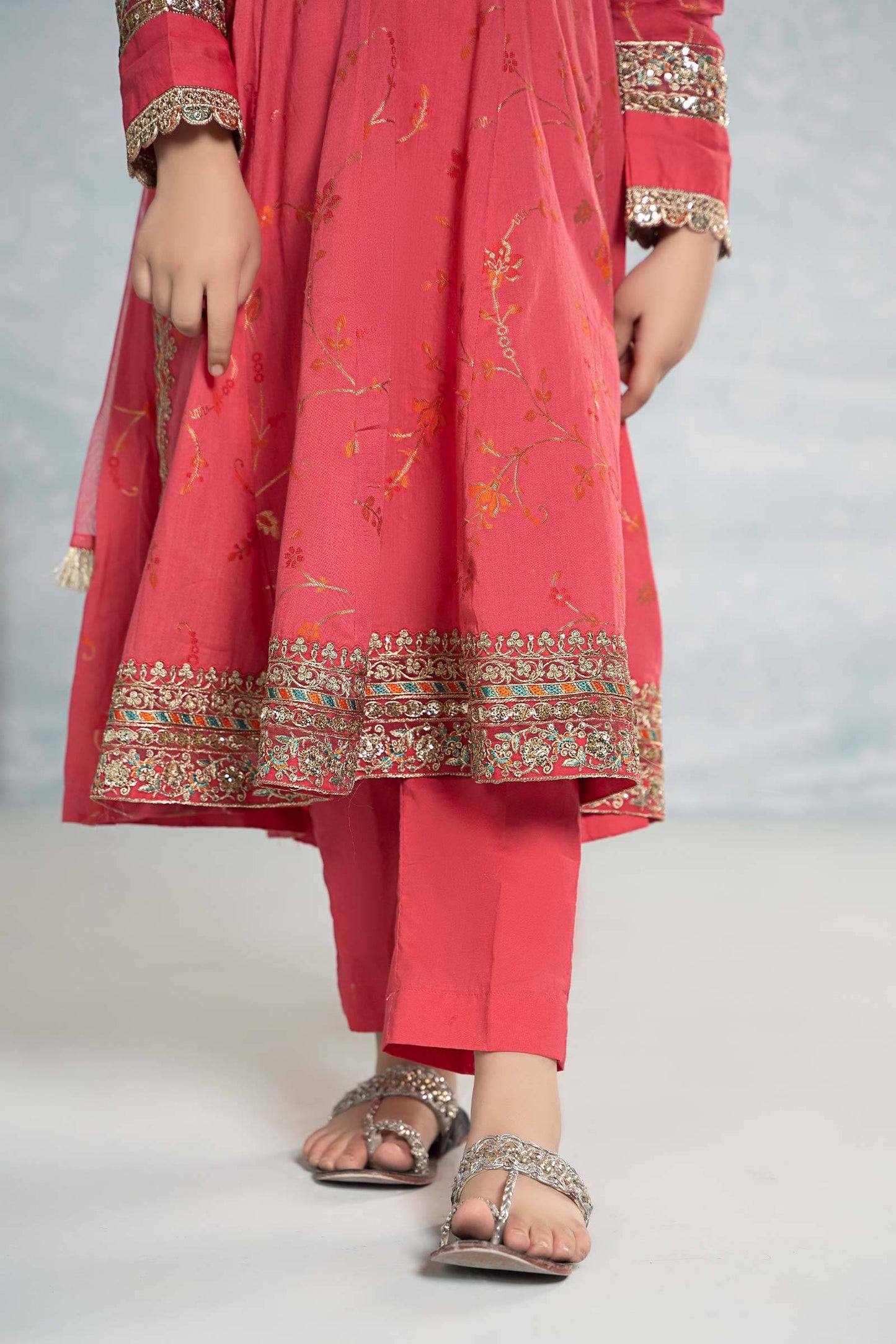 Maria B | 3 Piece Embroidered Jacquard Broshiasuit | MKD-EF24-23 by Maria Faisal - Registered Vendor of : Maria B - type : Kids Clothes - 100% original wedding dresses