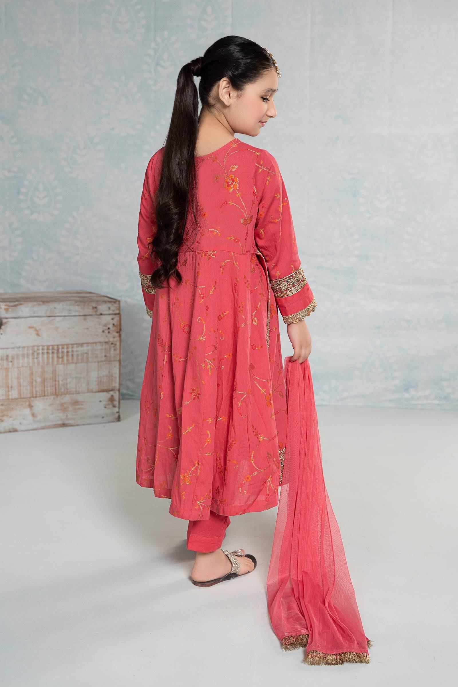 Maria B | 3 Piece Embroidered Jacquard Broshiasuit | MKD-EF24-23 by Maria Faisal - Registered Vendor of : Maria B - type : Kids Clothes - 100% original wedding dresses