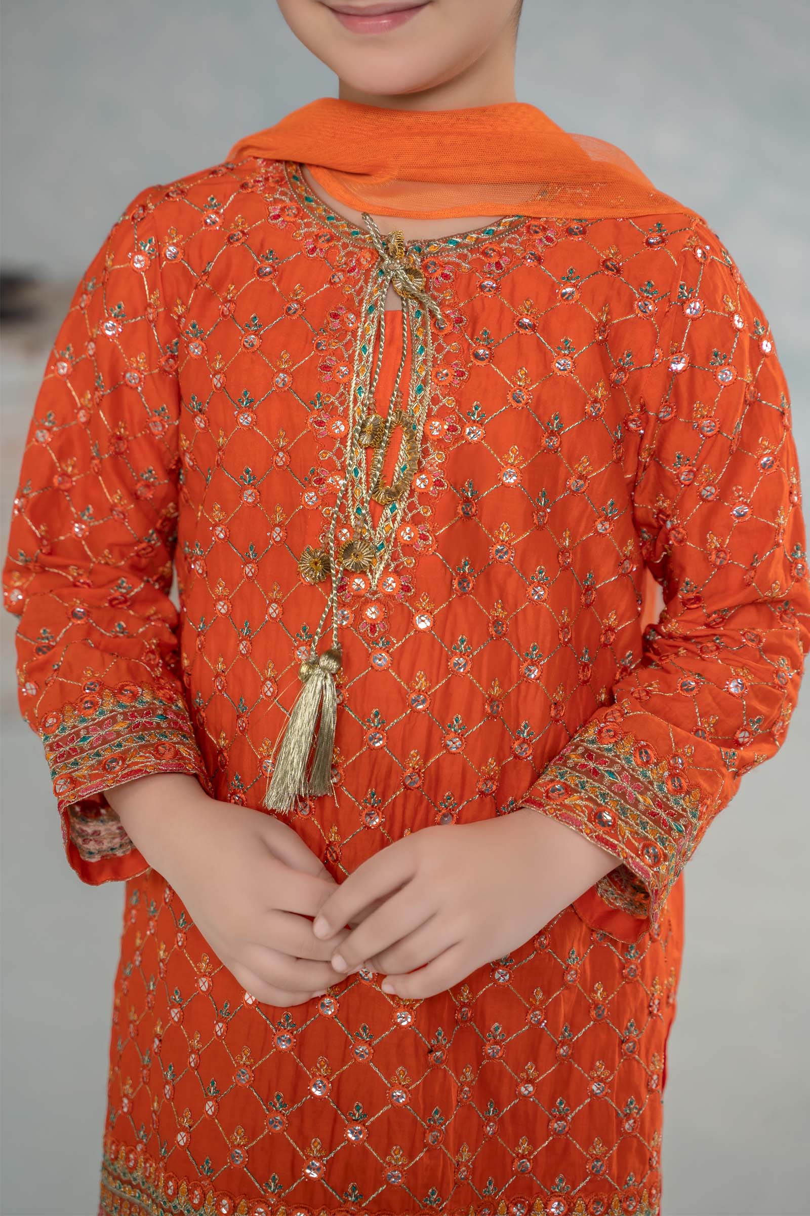 Maria B | 3 Piece Embroidered Lawn Suit | MKD-EF24-09 by Maria Faisal - Registered Vendor of : Maria B - type : Kids Clothes - 100% original wedding dresses