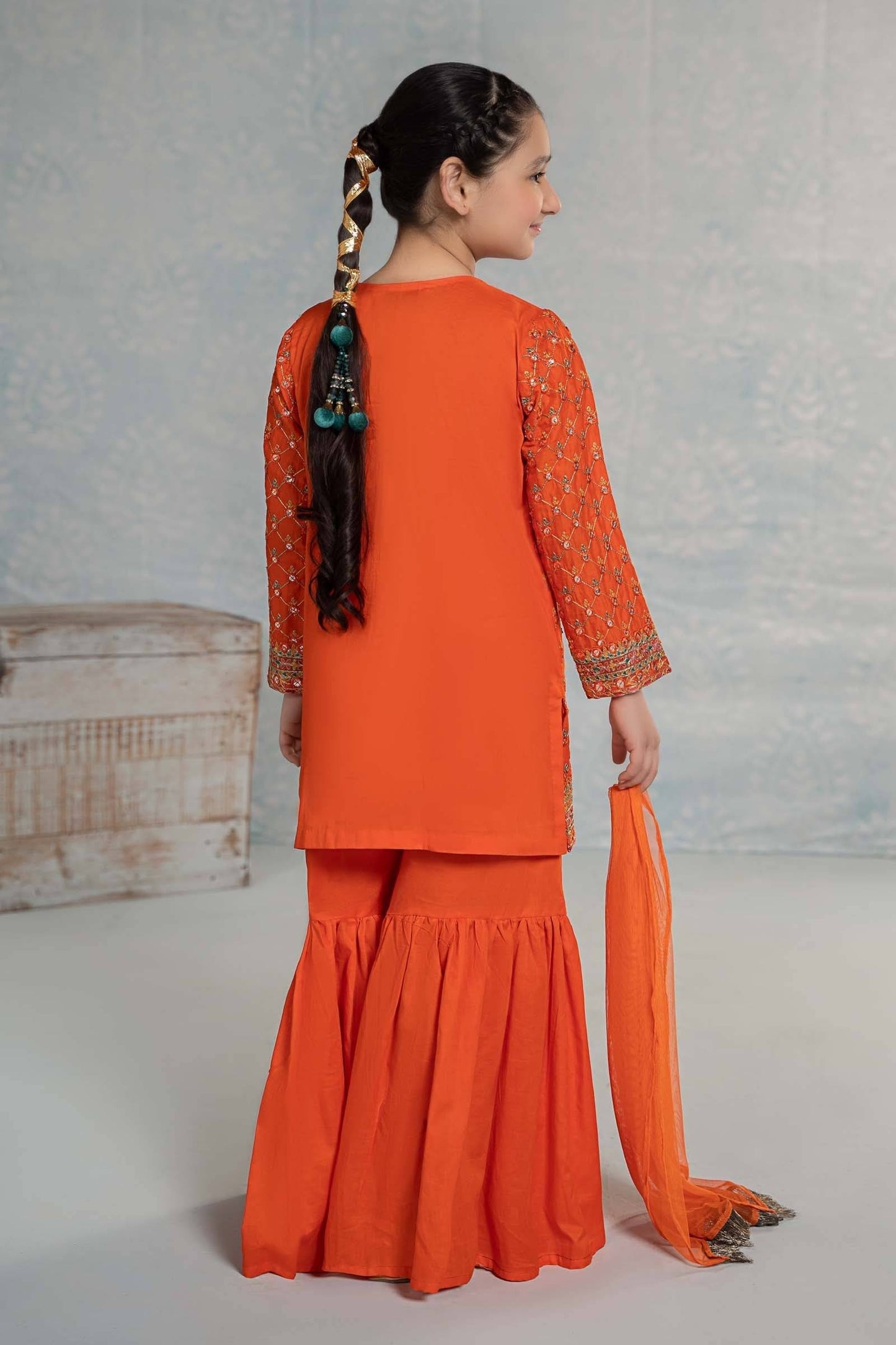 Maria B | 3 Piece Embroidered Lawn Suit | MKD-EF24-09 by Maria Faisal - Registered Vendor of : Maria B - type : Kids Clothes - 100% original wedding dresses