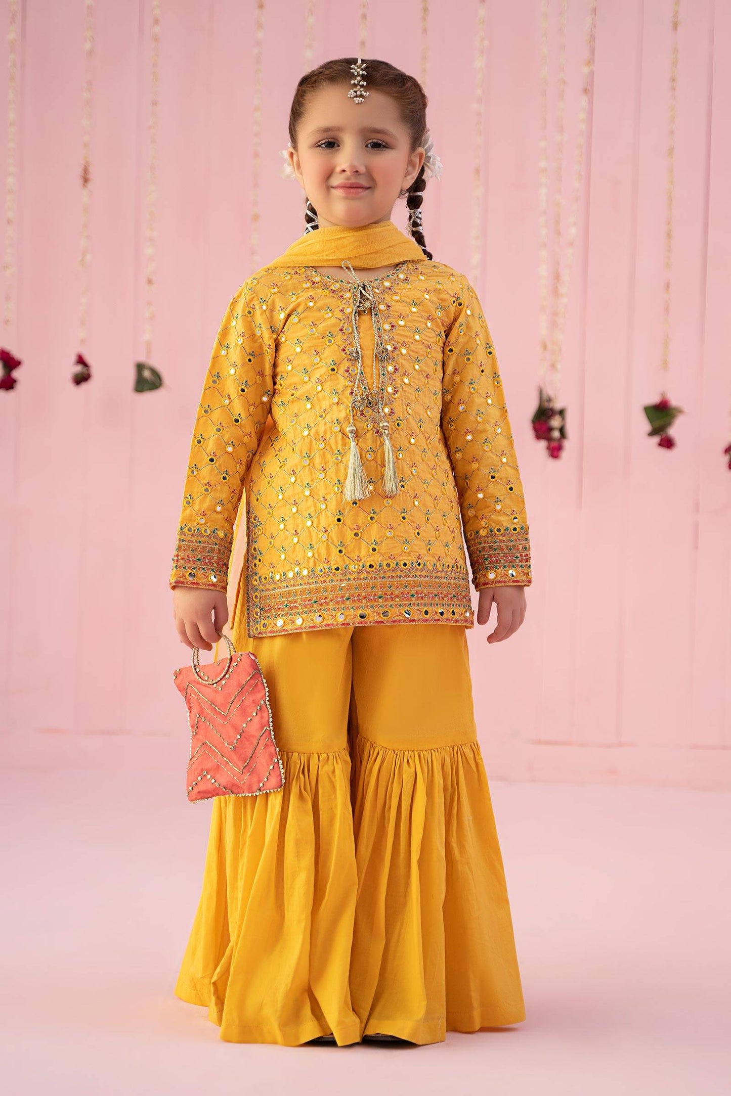 Maria B | 3 Piece Embroidered Lawn Suit | MKD-EF24-09 by Maria Faisal - Registered Vendor of : Maria B - type : Kids Clothes - 100% original wedding dresses