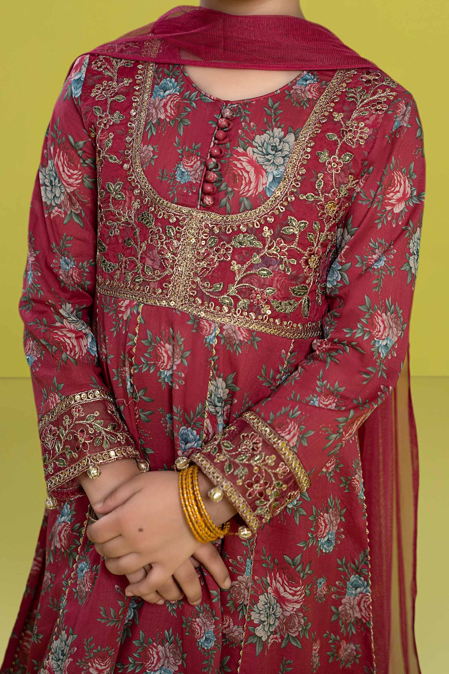 Maria B | 3 Piece Embroidered Lawn Suit | MKD-EF24-32 by Maria Faisal - Registered Vendor of : Maria B - type : Kids Clothes - 100% original wedding dresses