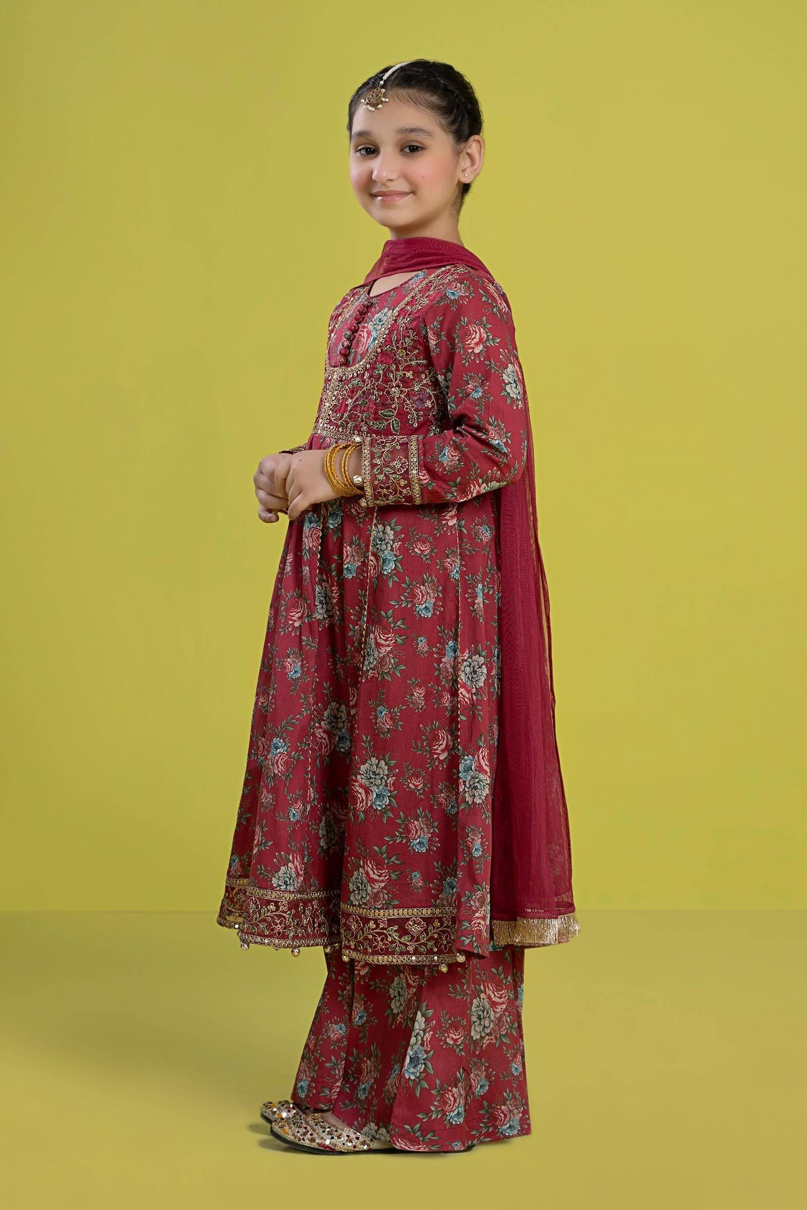 Maria B | 3 Piece Embroidered Lawn Suit | MKD-EF24-32 by Maria Faisal - Registered Vendor of : Maria B - type : Kids Clothes - 100% original wedding dresses