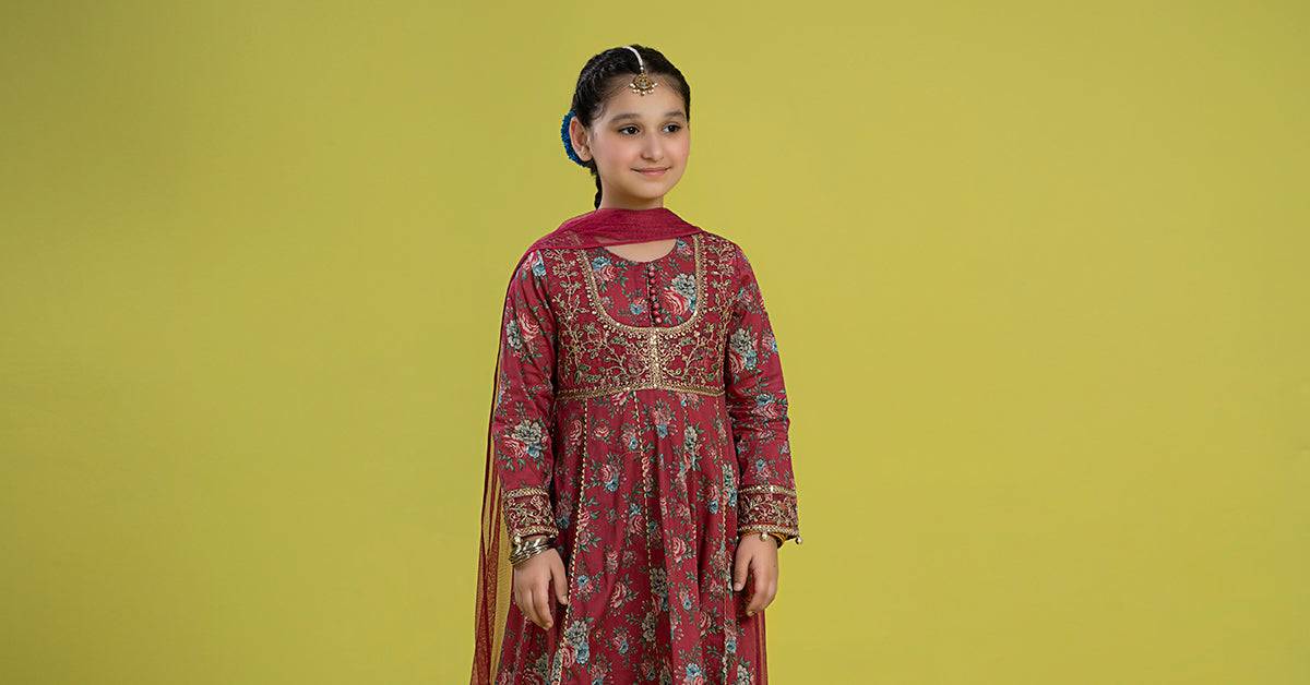 Maria B | 3 Piece Embroidered Lawn Suit | MKD-EF24-32 by Maria Faisal - Registered Vendor of : Maria B - type : Kids Clothes - 100% original wedding dresses