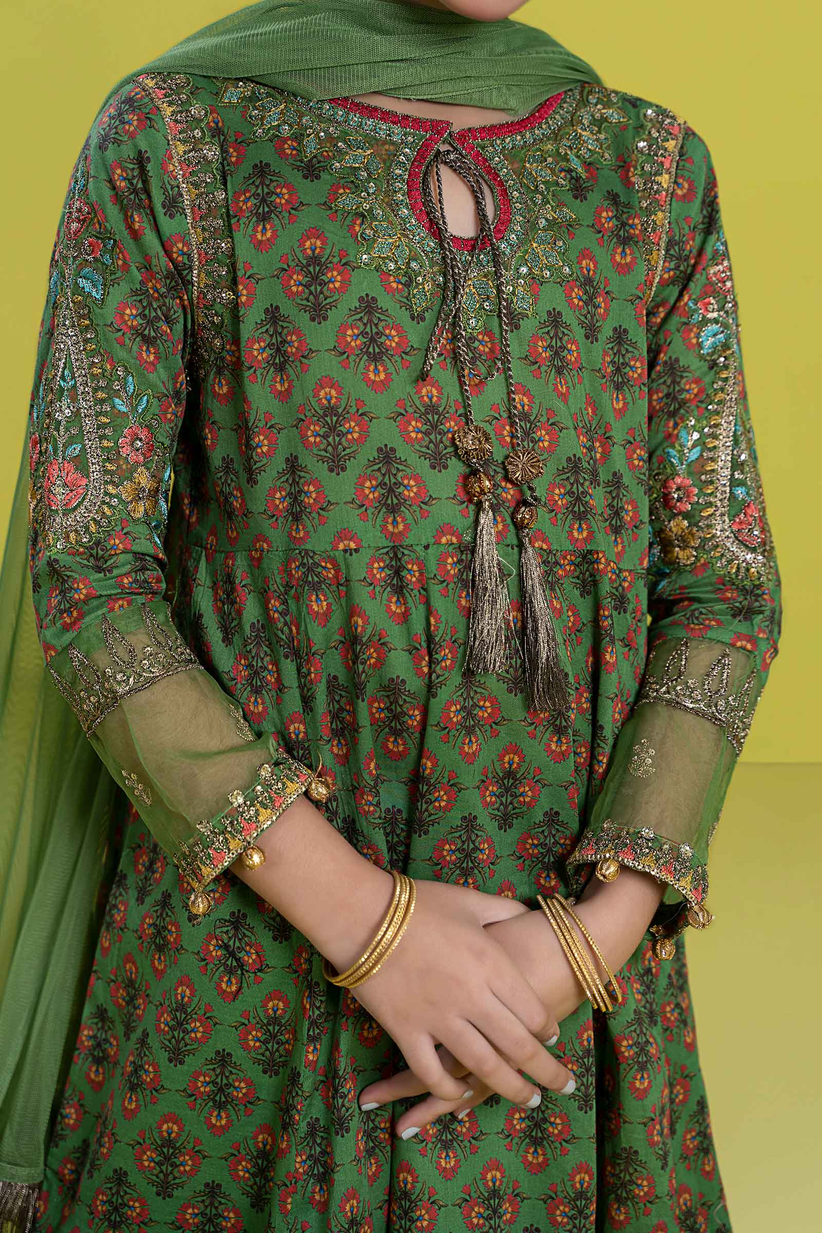 Maria B | 3 Piece Embroidered Lawn Suit | MKD-EF24-36 by Maria Faisal - Registered Vendor of : Maria B - type : Kids Clothes - 100% original wedding dresses