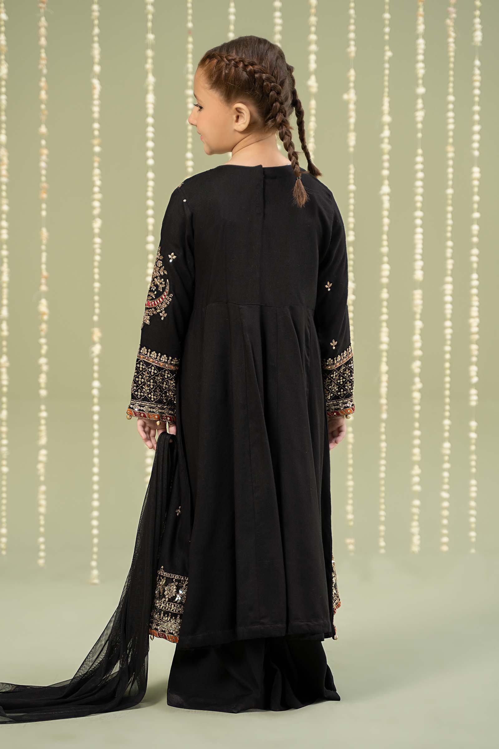 Maria B | 3 Piece Embroidered Linen Suit | MKD-W24-07 by Maria Faisal - Registered Vendor of : Maria B - type : Kids Clothes - 100% original wedding dresses