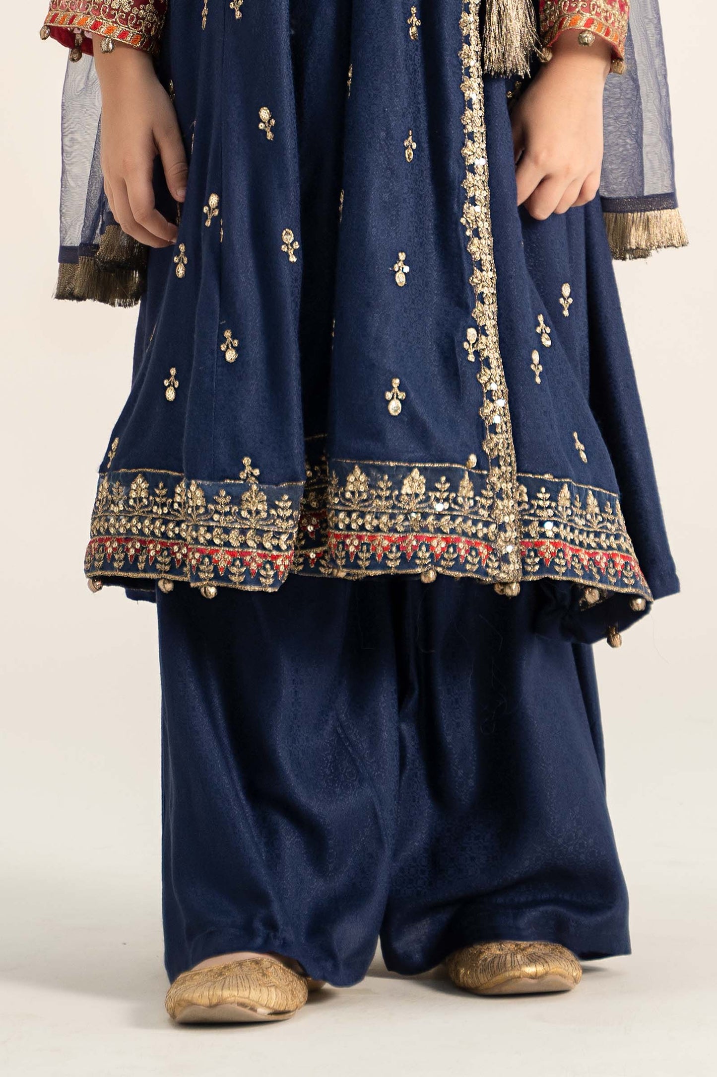 Maria B | 3 Piece Embroidered Linen Suit | MKD-W24-08 by Maria Faisal - Registered Vendor of : Maria B - type : Kids Clothes - 100% original wedding dresses