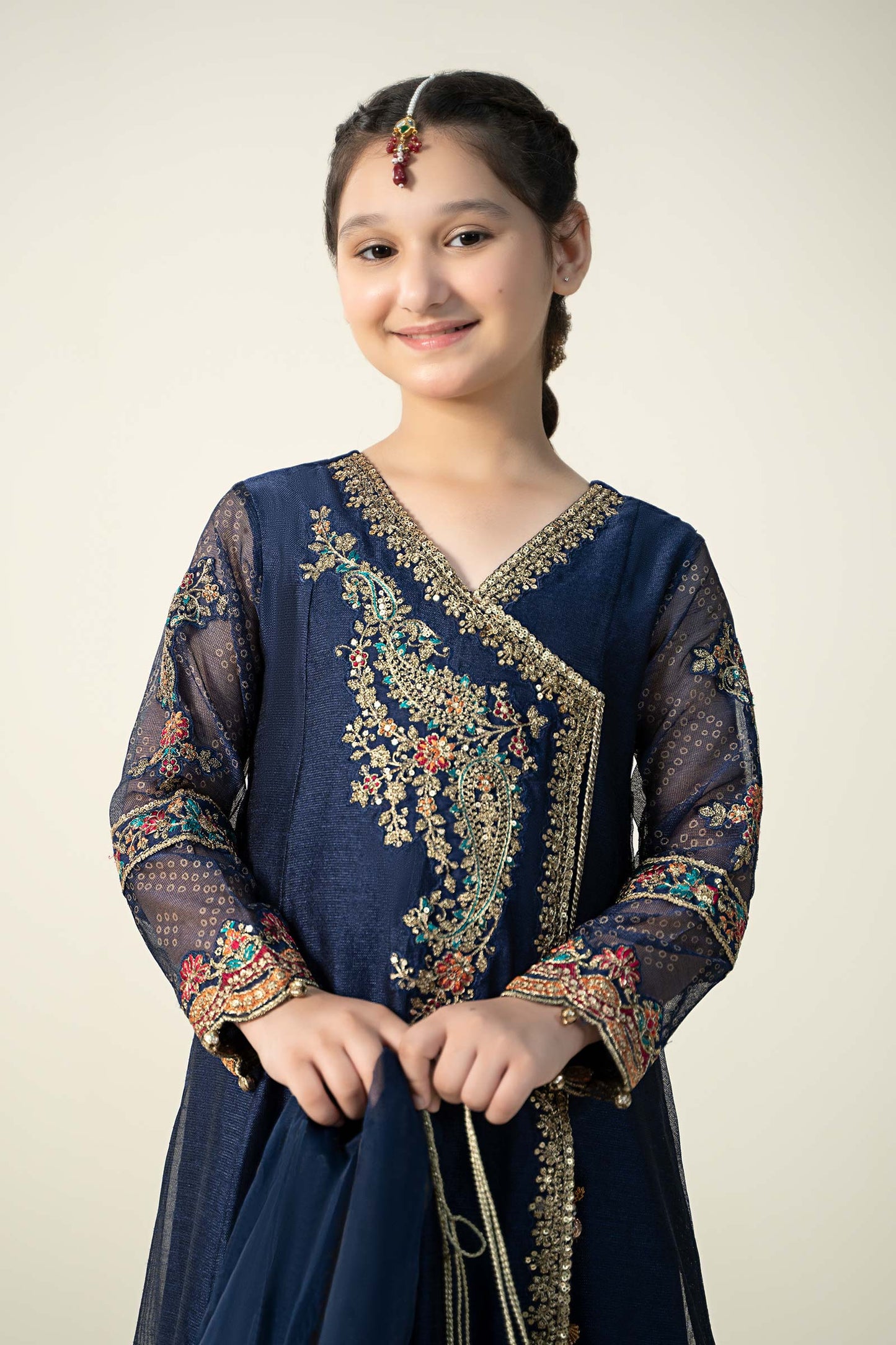 Maria B | 3 Piece Embroidered Paper Cotton Suit | MKD-W24-22 by Maria Faisal - Registered Vendor of : Maria B - type : Kids Clothes - 100% original wedding dresses