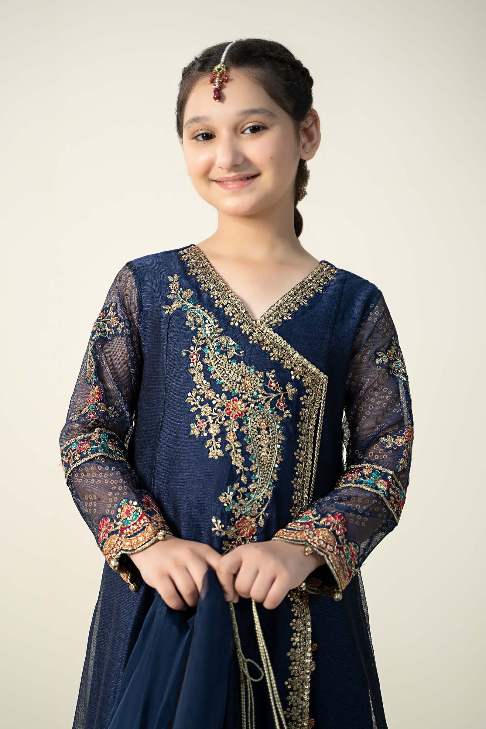 Maria B | 3 Piece Embroidered Paper Cotton Suit | MKD-W24-22 by Maria Faisal - Registered Vendor of : Maria B - type : Kids Clothes - 100% original wedding dresses