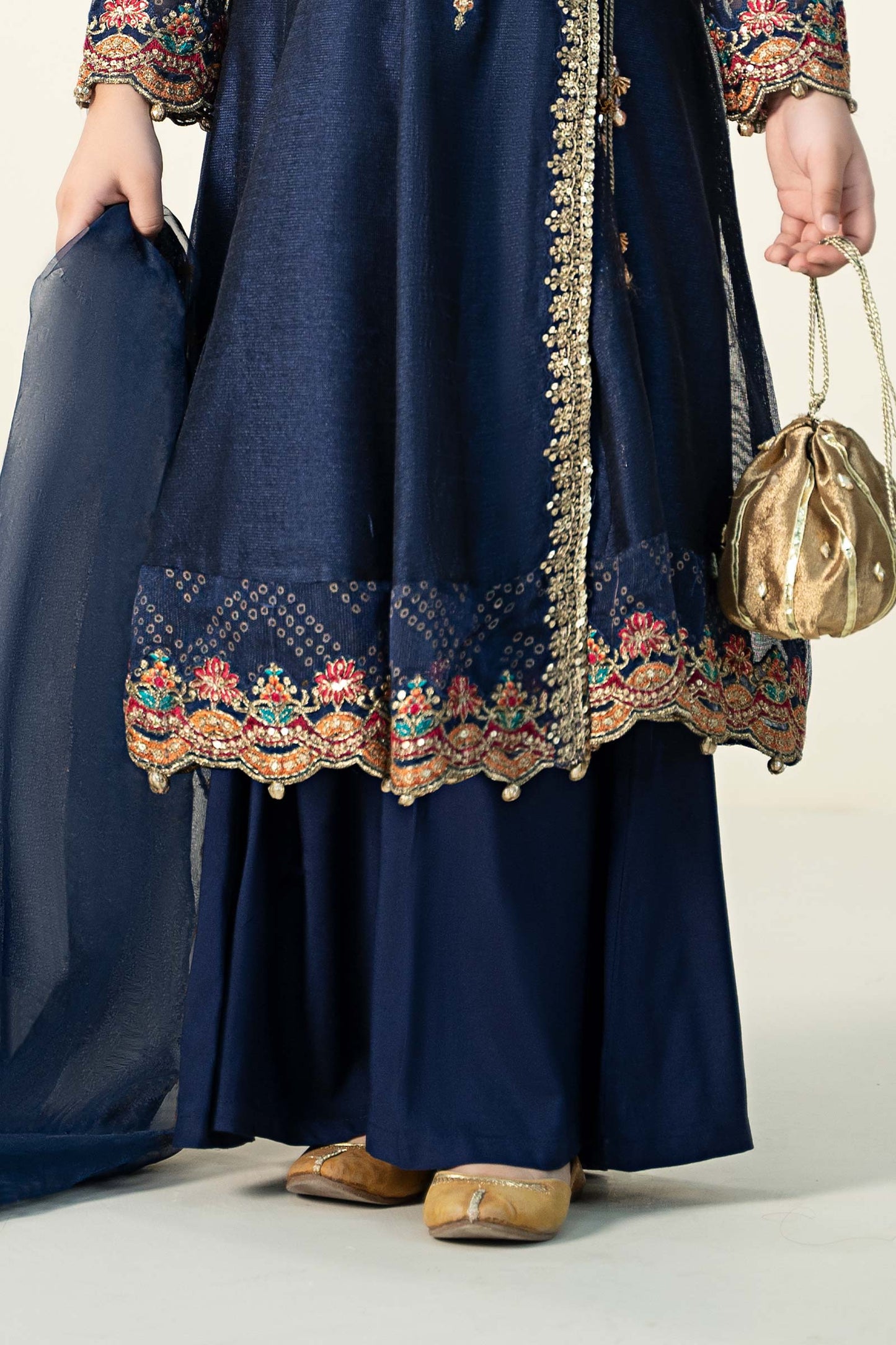 Maria B | 3 Piece Embroidered Paper Cotton Suit | MKD-W24-22 by Maria Faisal - Registered Vendor of : Maria B - type : Kids Clothes - 100% original wedding dresses