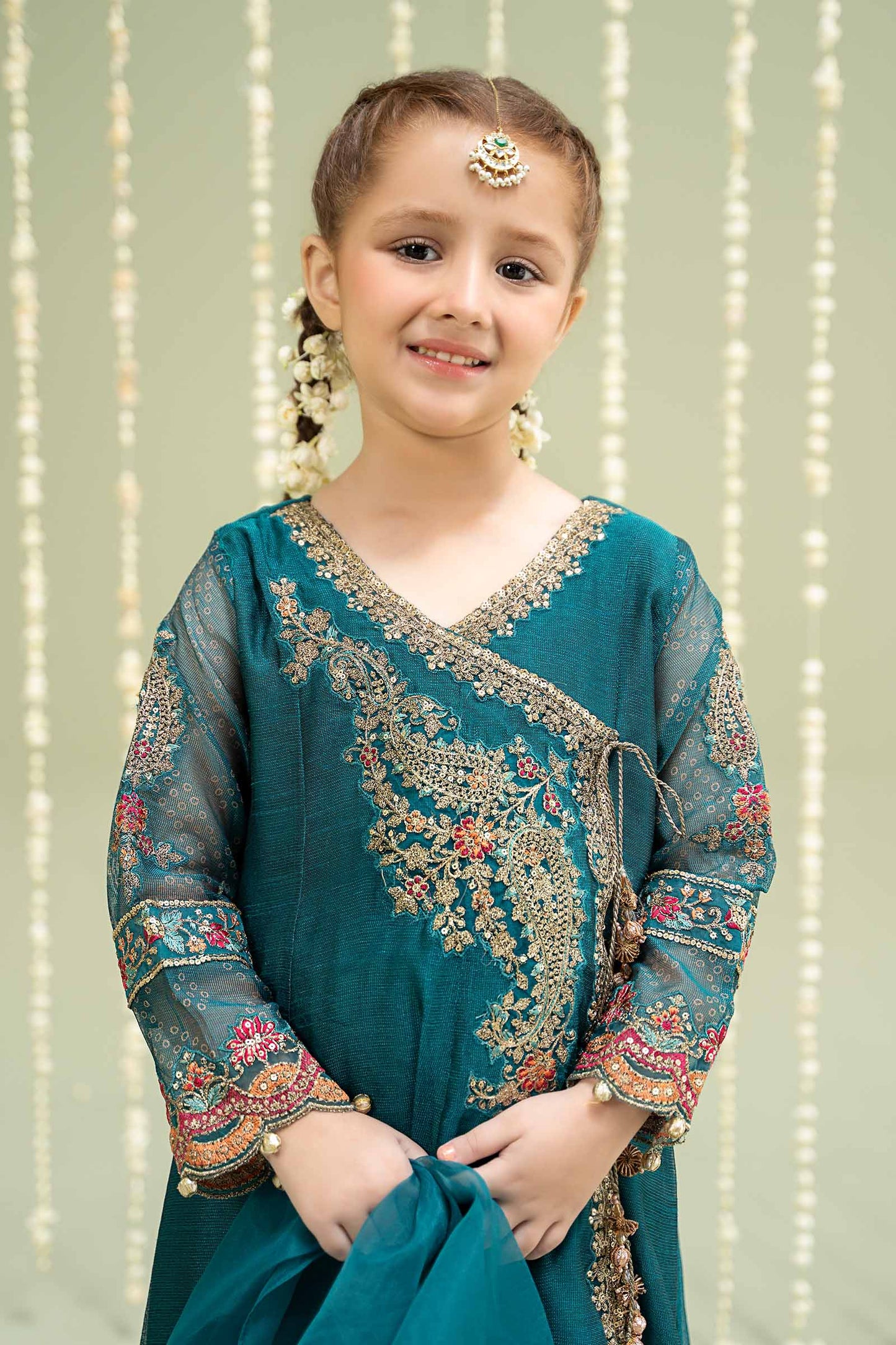 Maria B | 3 Piece Embroidered Paper Cotton Suit | MKD-W24-22 by Maria Faisal - Registered Vendor of : Maria B - type : Kids Clothes - 100% original wedding dresses