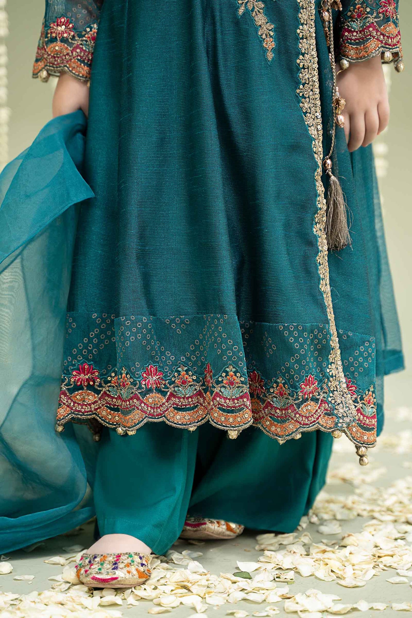 Maria B | 3 Piece Embroidered Paper Cotton Suit | MKD-W24-22 by Maria Faisal - Registered Vendor of : Maria B - type : Kids Clothes - 100% original wedding dresses