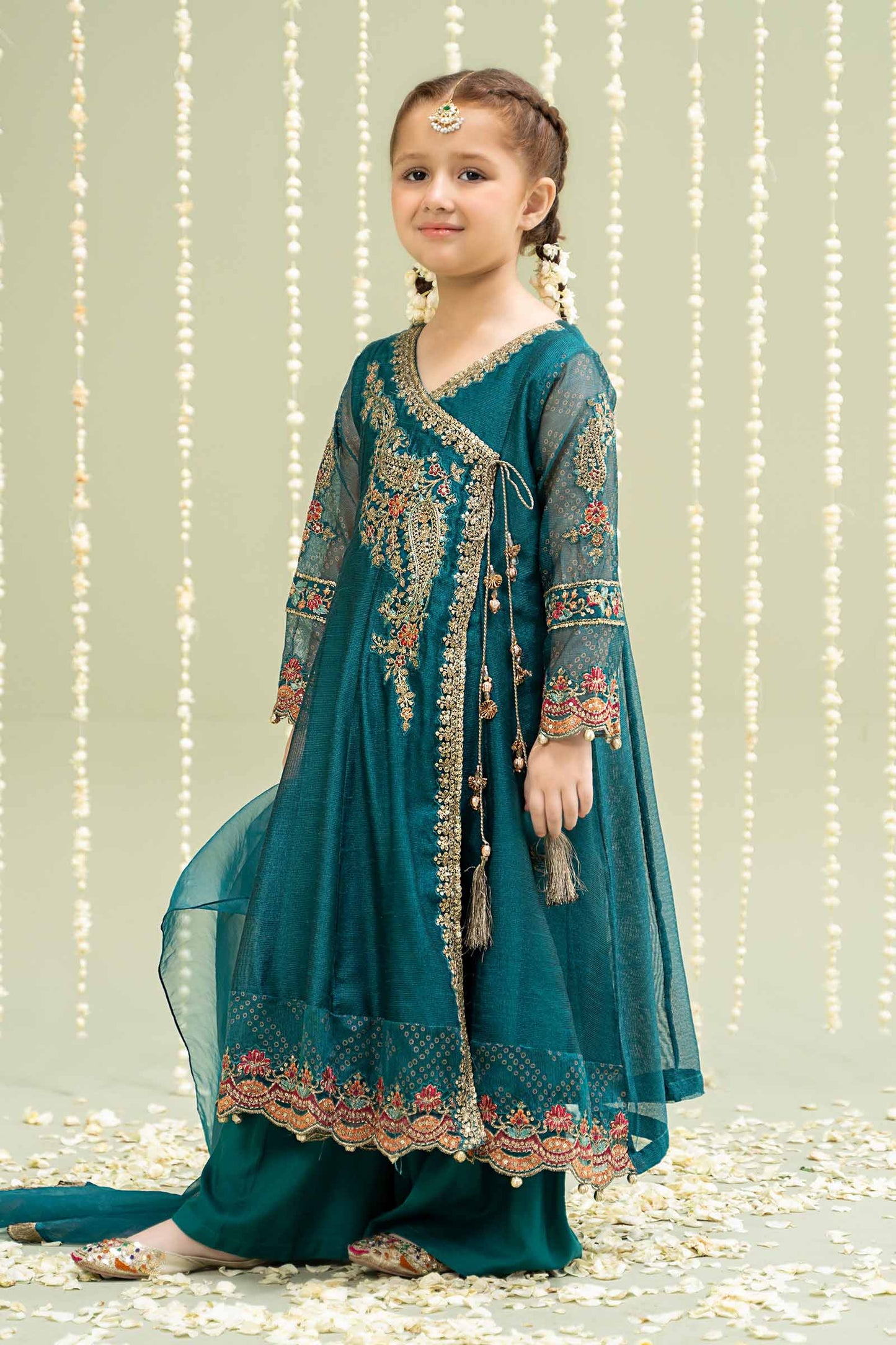 Maria B | 3 Piece Embroidered Paper Cotton Suit | MKD-W24-22 by Maria Faisal - Registered Vendor of : Maria B - type : Kids Clothes - 100% original wedding dresses