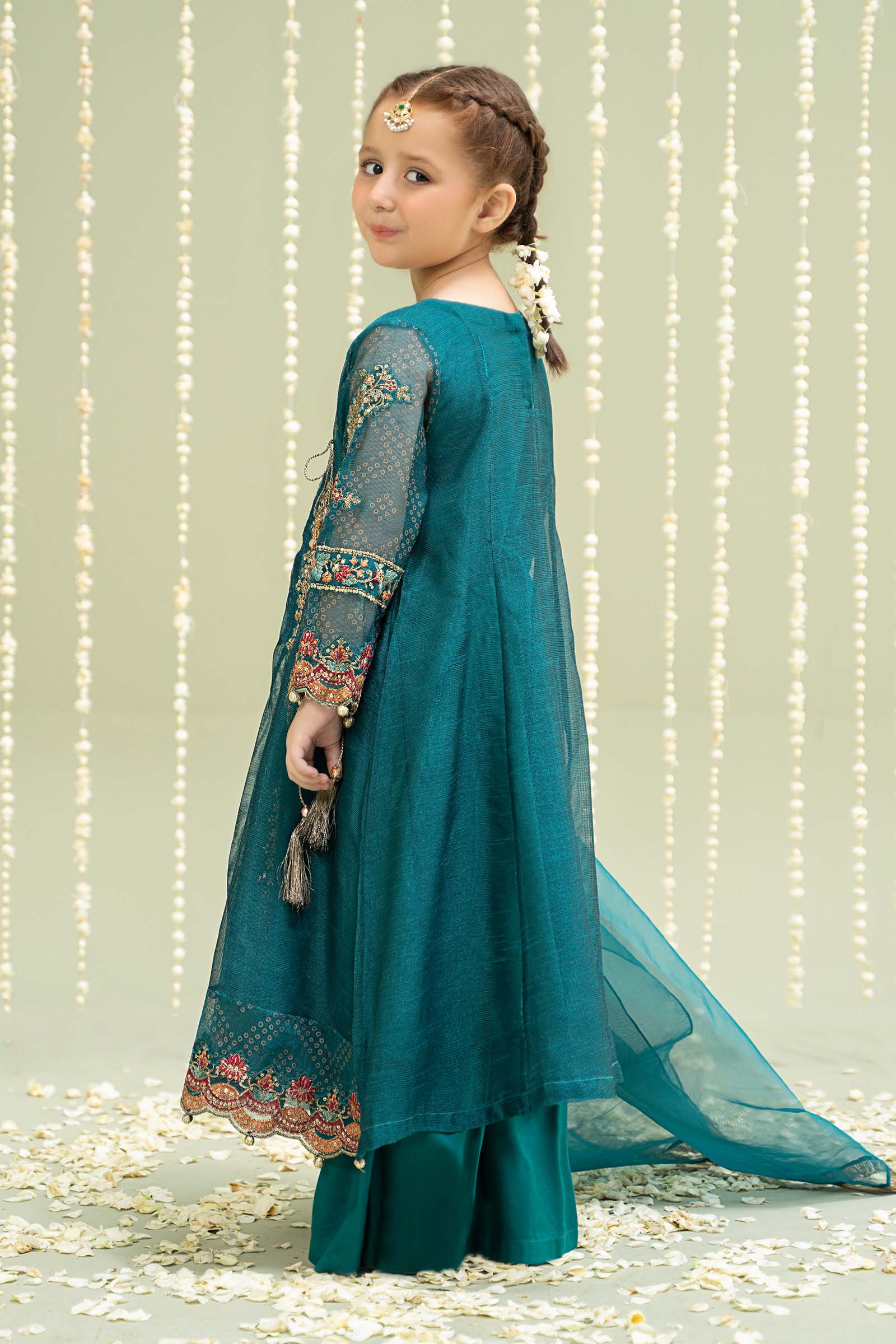Maria B | 3 Piece Embroidered Paper Cotton Suit | MKD-W24-22 by Maria Faisal - Registered Vendor of : Maria B - type : Kids Clothes - 100% original wedding dresses