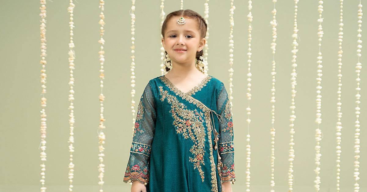 Maria B | 3 Piece Embroidered Paper Cotton Suit | MKD-W24-22 by Maria Faisal - Registered Vendor of : Maria B - type : Kids Clothes - 100% original wedding dresses