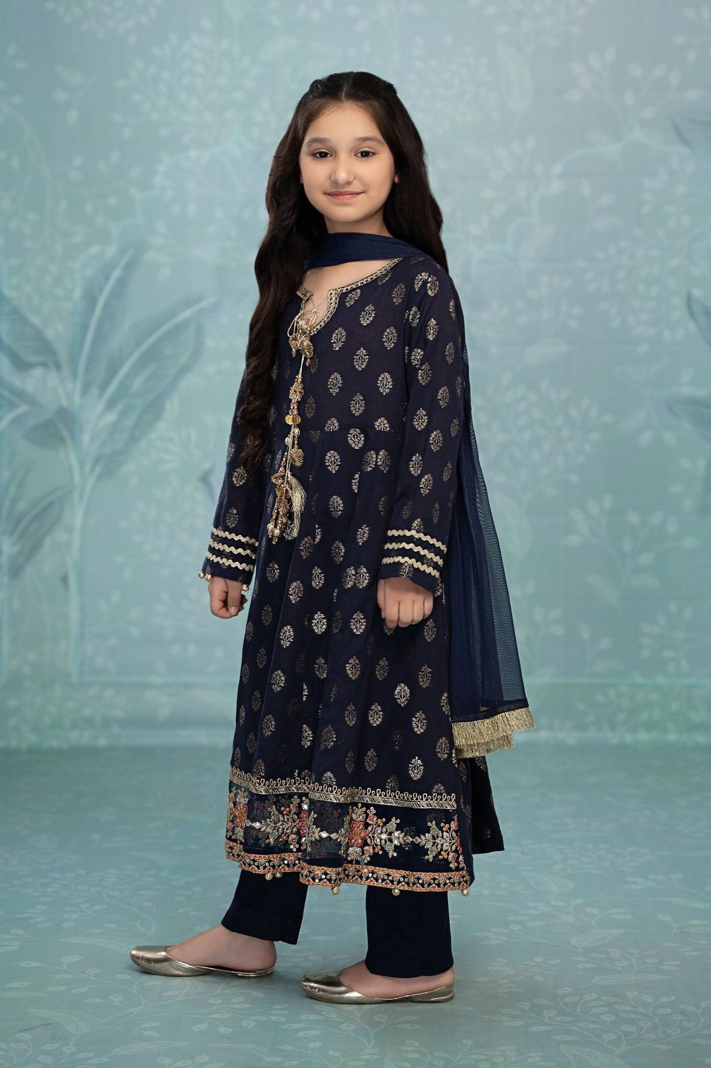 Maria B | 3 Piece Embroidered Suit | MKD-EF23-31R1 by Maria Faisal - Registered Vendor of : Maria B - type : Kids Clothes - 100% original wedding dresses