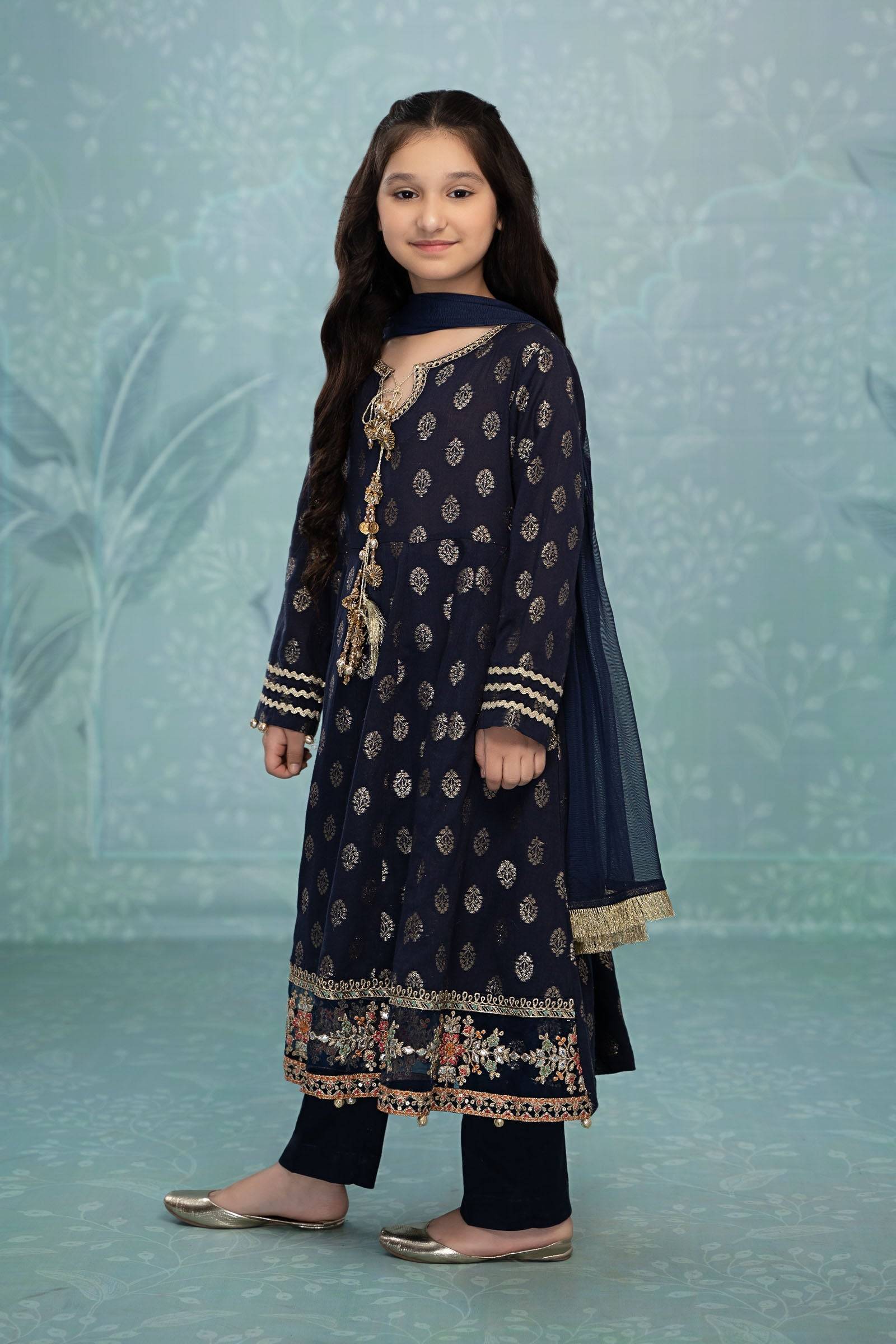 Maria B | 3 Piece Embroidered Suit | MKD-EF23-31R1 by Maria Faisal - Registered Vendor of : Maria B - type : Kids Clothes - 100% original wedding dresses