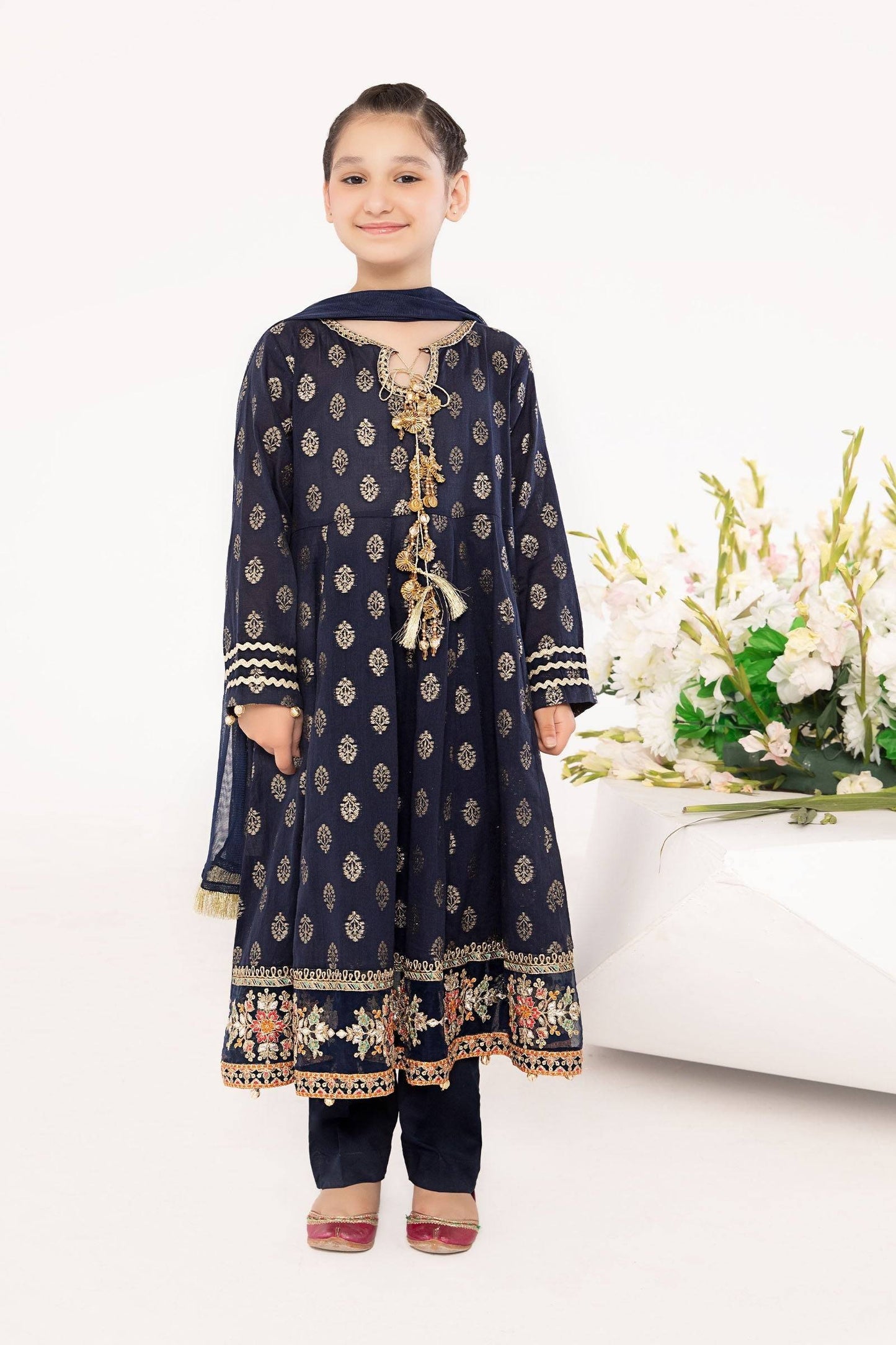 Maria B | 3 Piece Embroidered Suit | MKD-EF23-31R1 by Maria Faisal - Registered Vendor of : Maria B - type : Kids Clothes - 100% original wedding dresses