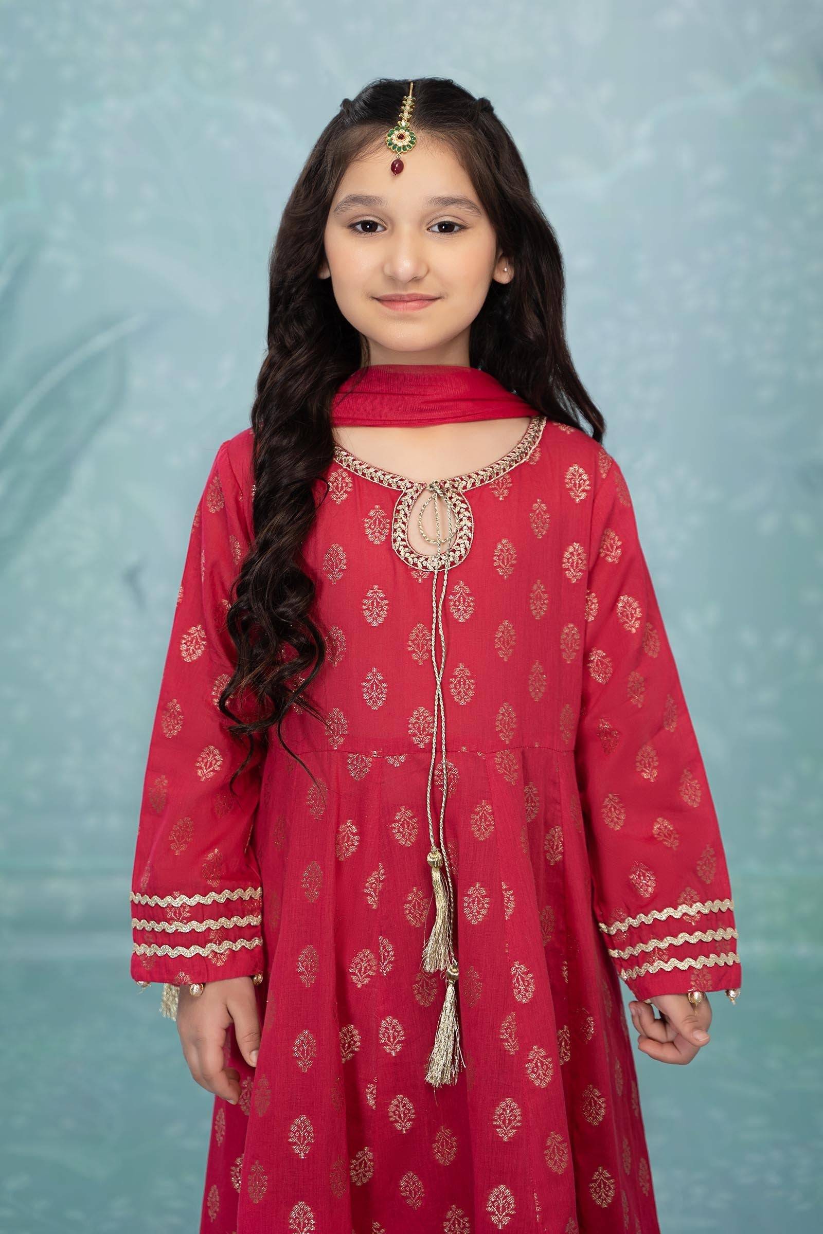 Maria B | 3 Piece Embroidered Suit | MKD-EF23-31R1 by Maria Faisal - Registered Vendor of : Maria B - type : Kids Clothes - 100% original wedding dresses