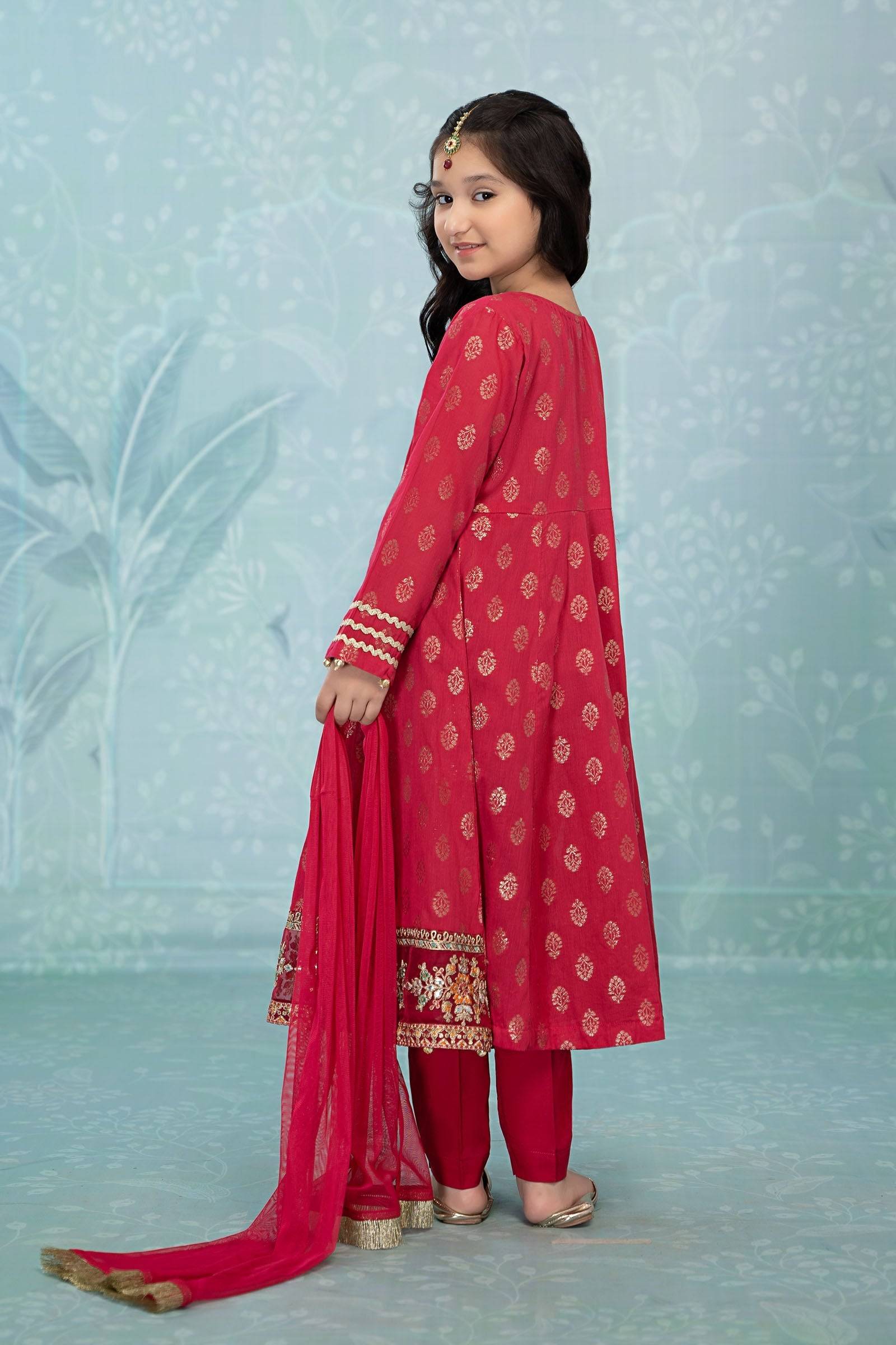 Maria B | 3 Piece Embroidered Suit | MKD-EF23-31R1 by Maria Faisal - Registered Vendor of : Maria B - type : Kids Clothes - 100% original wedding dresses