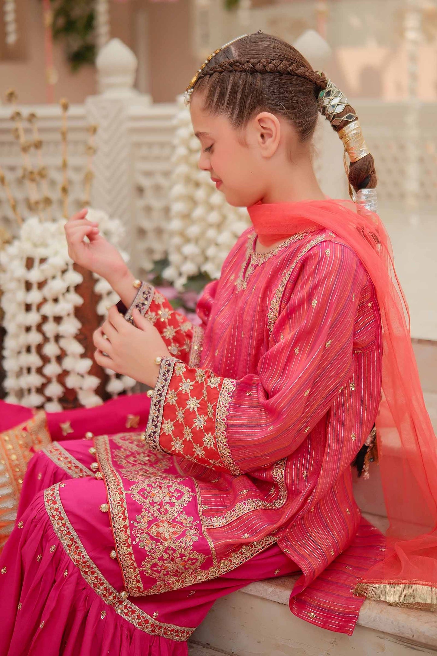 Maria B | 3 Piece Embroidered Suit | MKD-W24-11 by Maria Faisal - Registered Vendor of : Maria B - type : Kids Clothes - 100% original wedding dresses