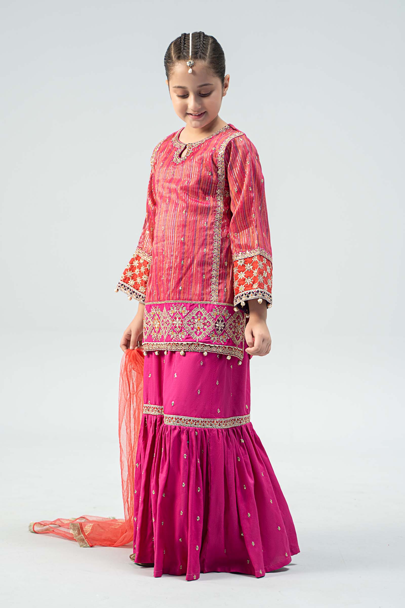 Maria B | 3 Piece Embroidered Suit | MKD-W24-11 by Maria Faisal - Registered Vendor of : Maria B - type : Kids Clothes - 100% original wedding dresses