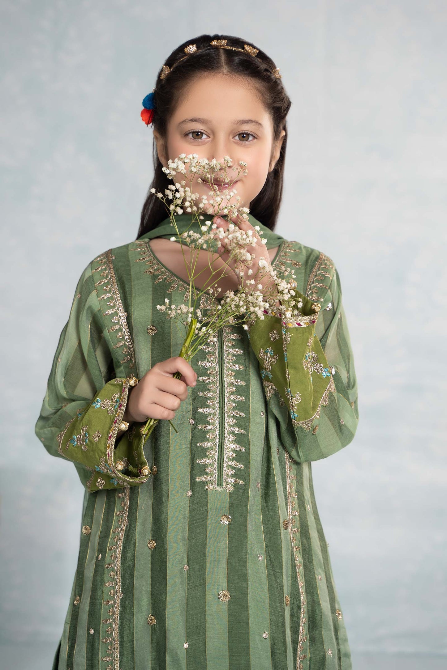 Maria B | 3 Piece Embroidered Yarn Dyed Suit | MKD-EF24-03 by Maria Faisal - Registered Vendor of : Maria B - type : Kids Clothes - 100% original wedding dresses