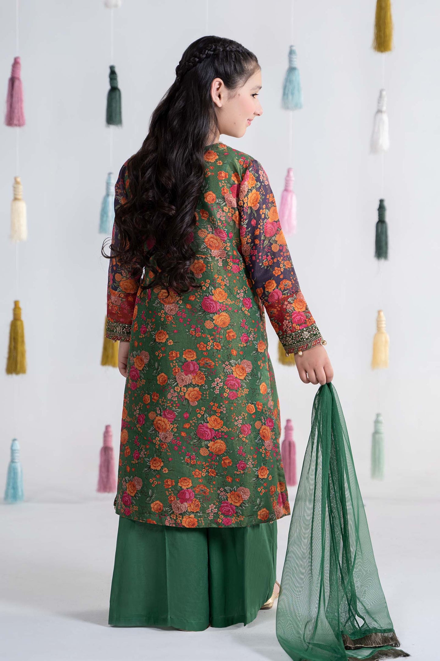 Maria B | 3 Piece Printed Cotton Masoori Suit | MKD-EA24-04 by Maria Faisal - Registered Vendor of : Maria B - type : Kids Clothes - 100% original wedding dresses