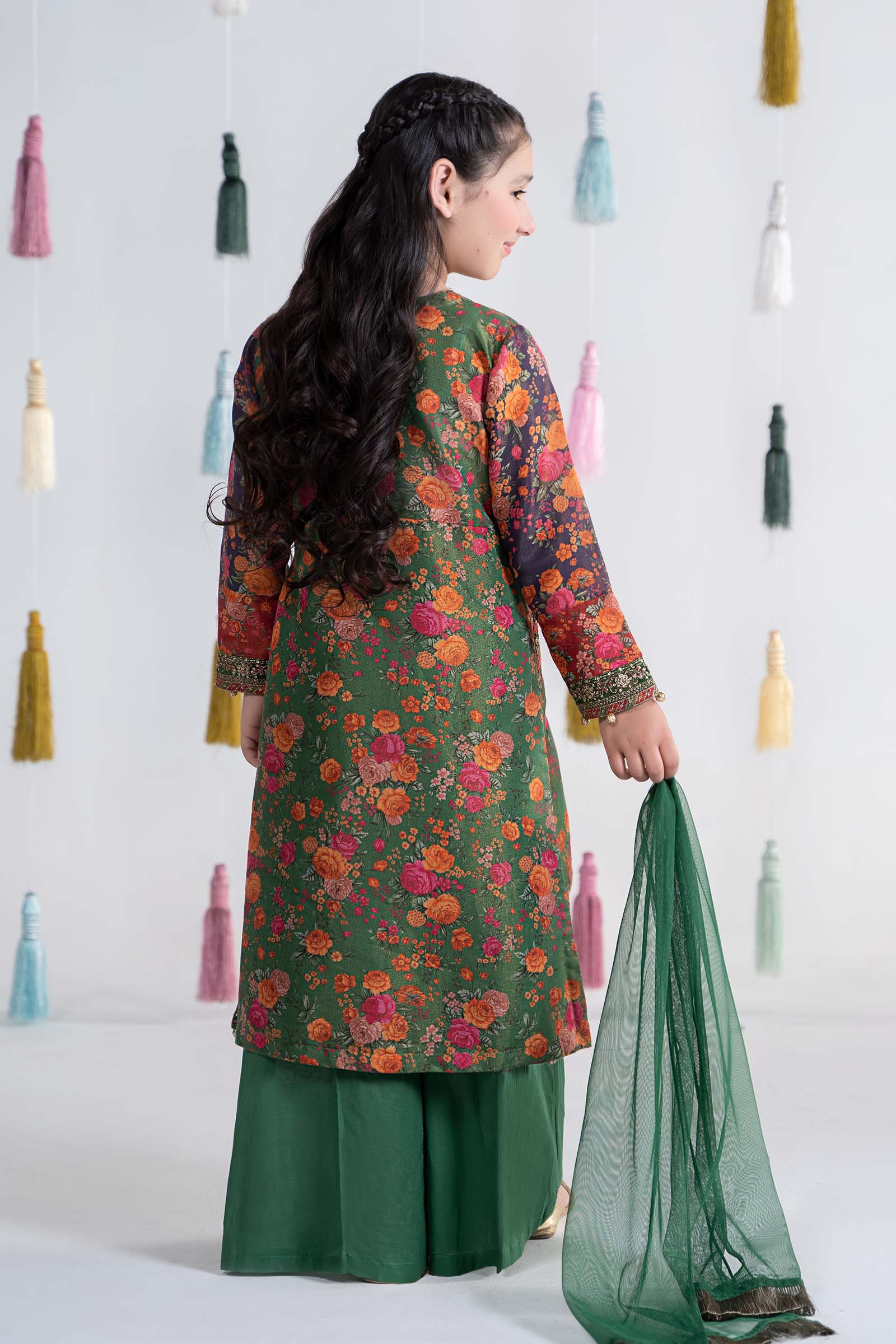 Maria B | 3 Piece Printed Cotton Masoori Suit | MKD-EA24-04 by Maria Faisal - Registered Vendor of : Maria B - type : Kids Clothes - 100% original wedding dresses