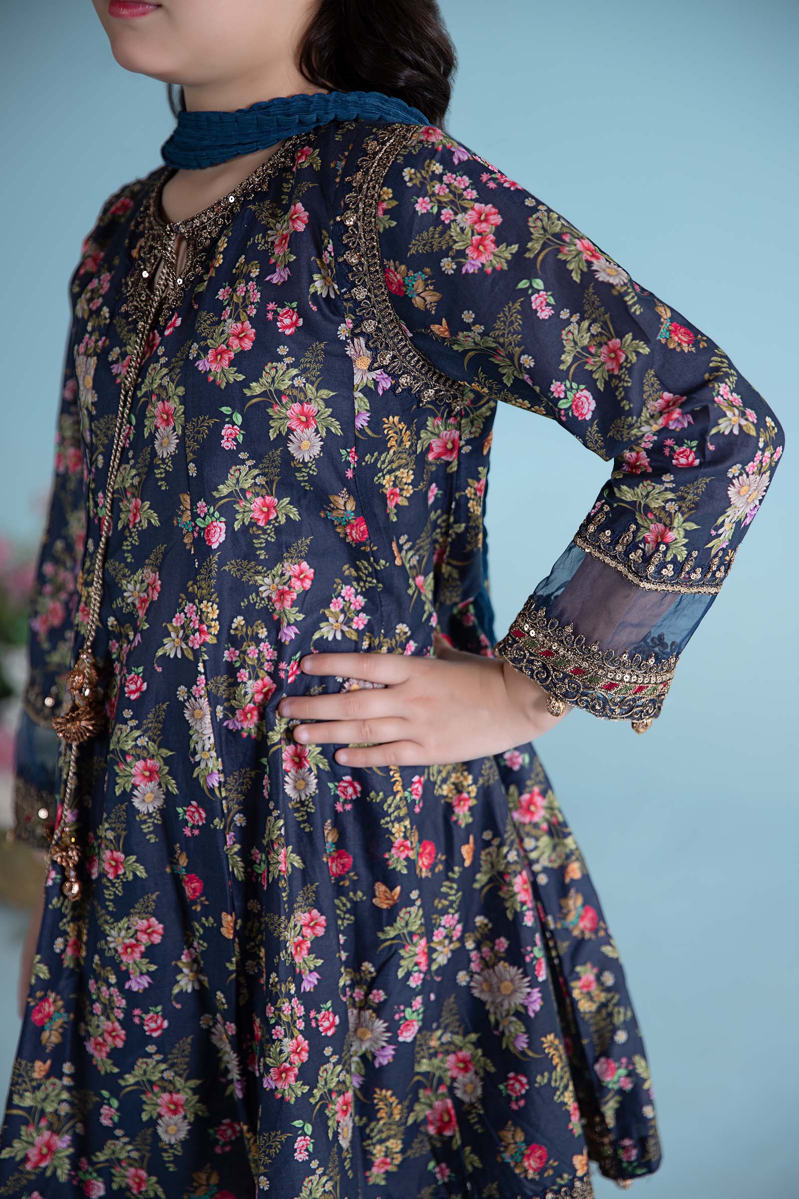 Maria B | 3 Piece Printed Lawn Suit | MKD-EA24-21 by Maria Faisal - Registered Vendor of : Maria B - type : Kids Clothes - 100% original wedding dresses