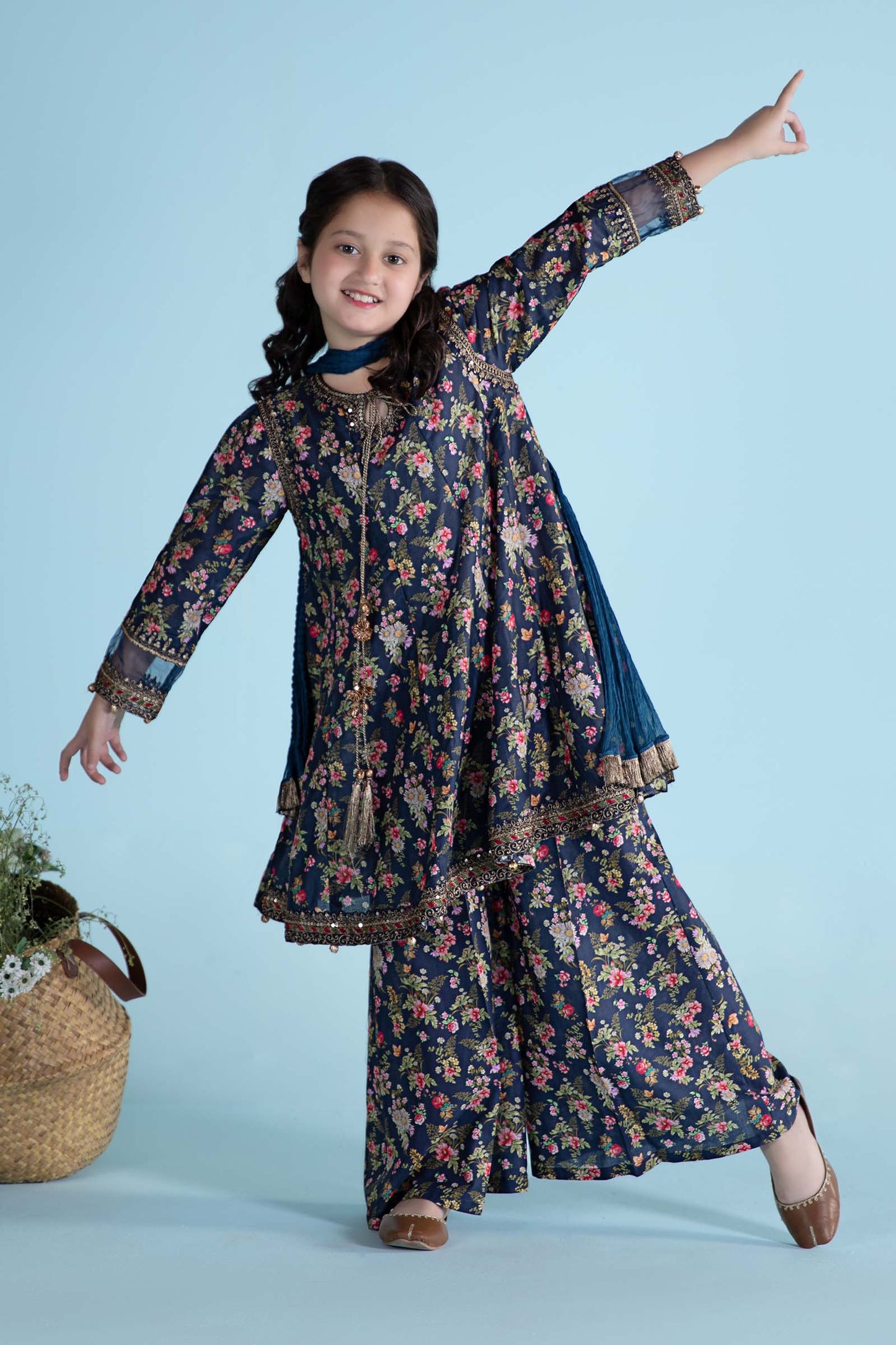 Maria B | 3 Piece Printed Lawn Suit | MKD-EA24-21 by Maria Faisal - Registered Vendor of : Maria B - type : Kids Clothes - 100% original wedding dresses