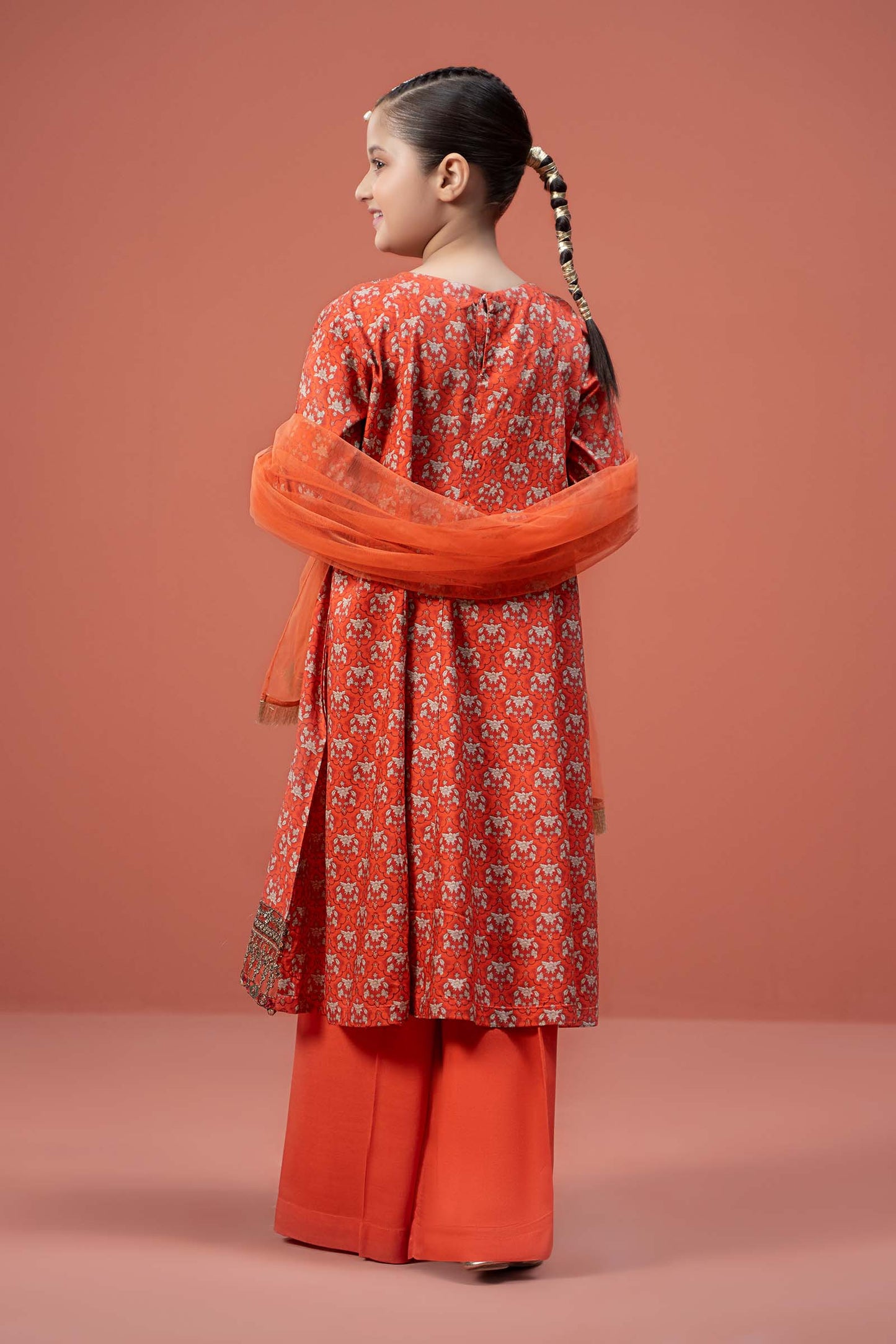 Maria B | 3 Piece Printed Linen Suit | MKD-W24-16 by Maria Faisal - Registered Vendor of : Maria B - type : Kids Clothes - 100% original wedding dresses