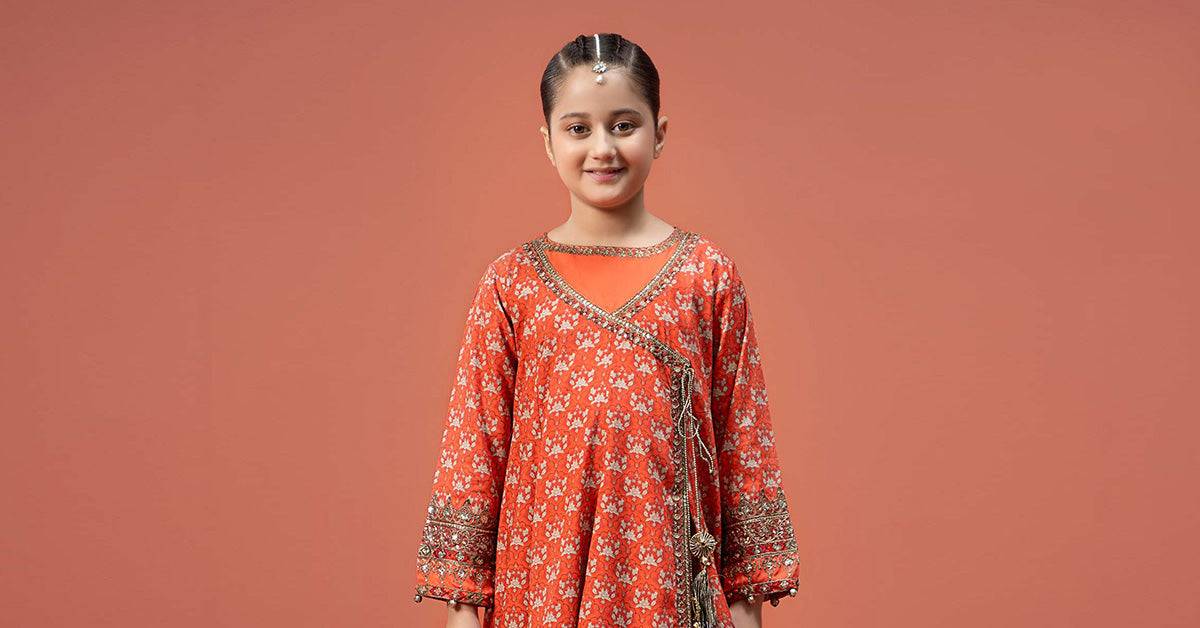 Maria B | 3 Piece Printed Linen Suit | MKD-W24-16 by Maria Faisal - Registered Vendor of : Maria B - type : Kids Clothes - 100% original wedding dresses