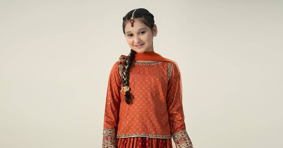 Maria B | 3 Piece Printed Linen Suit | MKD-W24-20 by Maria Faisal - Registered Vendor of : Maria B - type : Kids Clothes - 100% original wedding dresses