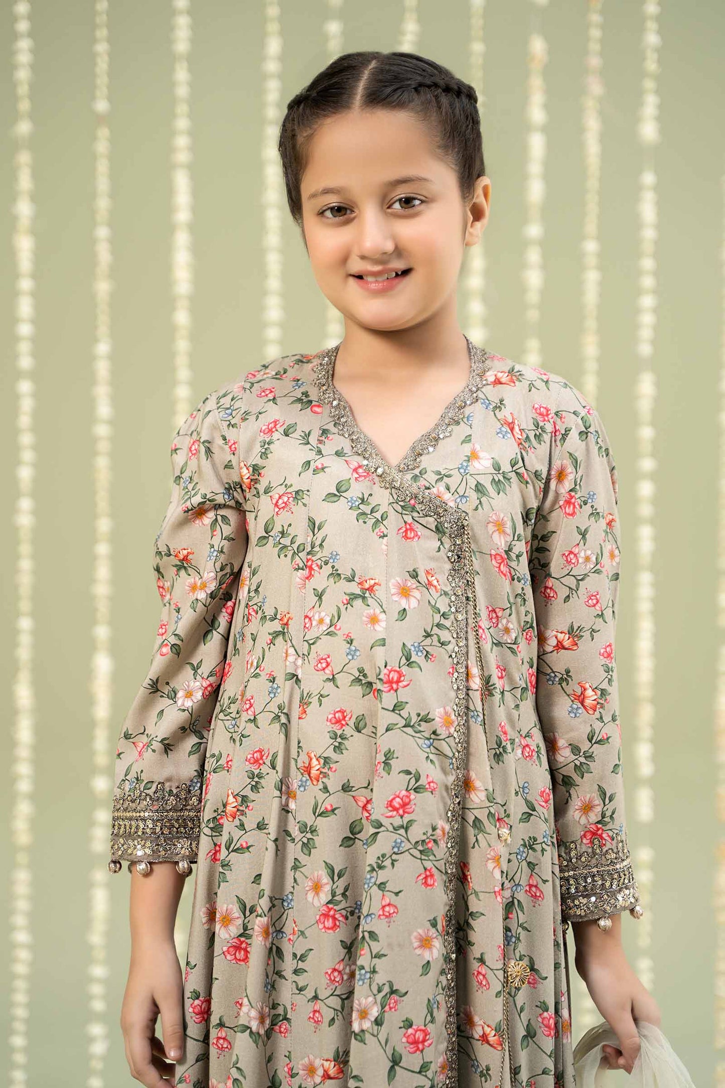 Maria B | 3 Piece Printed Linen Suit | MKD-W24-26 by Maria Faisal - Registered Vendor of : Maria B - type : Kids Clothes - 100% original wedding dresses