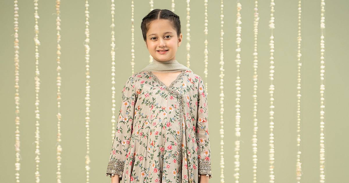 Maria B | 3 Piece Printed Linen Suit | MKD-W24-26 by Maria Faisal - Registered Vendor of : Maria B - type : Kids Clothes - 100% original wedding dresses