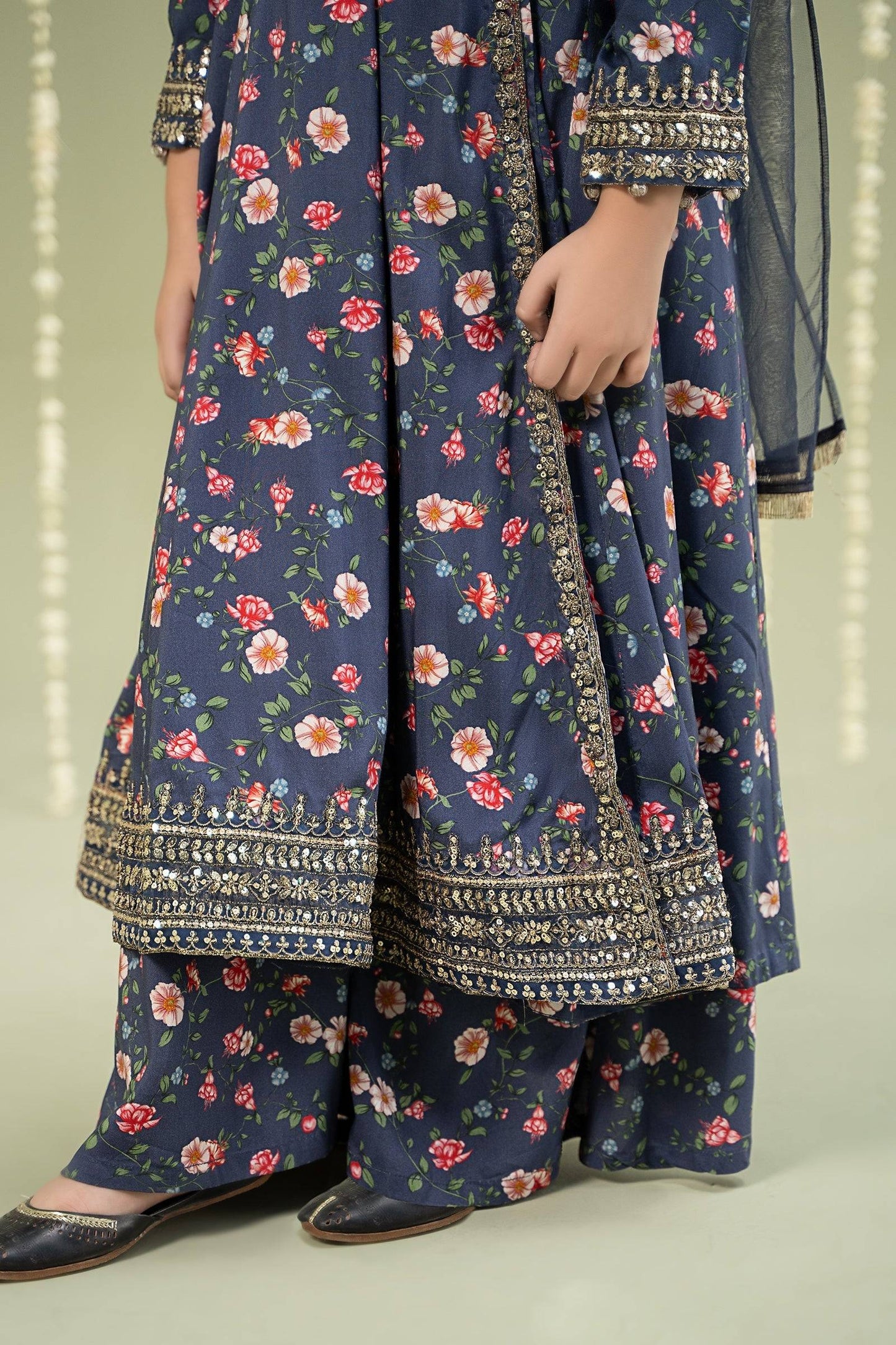 Maria B | 3 Piece Printed Linen Suit | MKD-W24-26 by Maria Faisal - Registered Vendor of : Maria B - type : Kids Clothes - 100% original wedding dresses