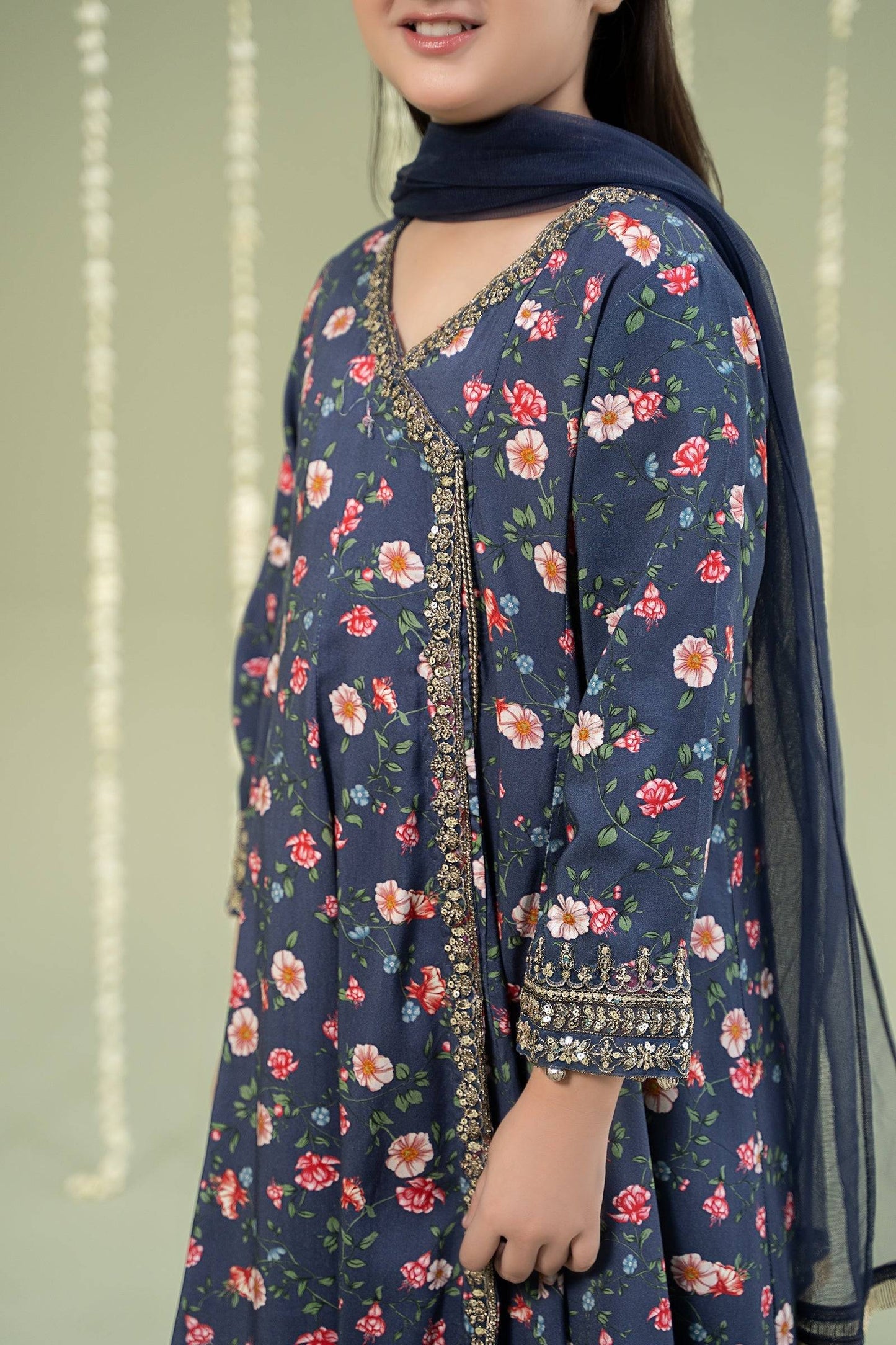 Maria B | 3 Piece Printed Linen Suit | MKD-W24-26 by Maria Faisal - Registered Vendor of : Maria B - type : Kids Clothes - 100% original wedding dresses