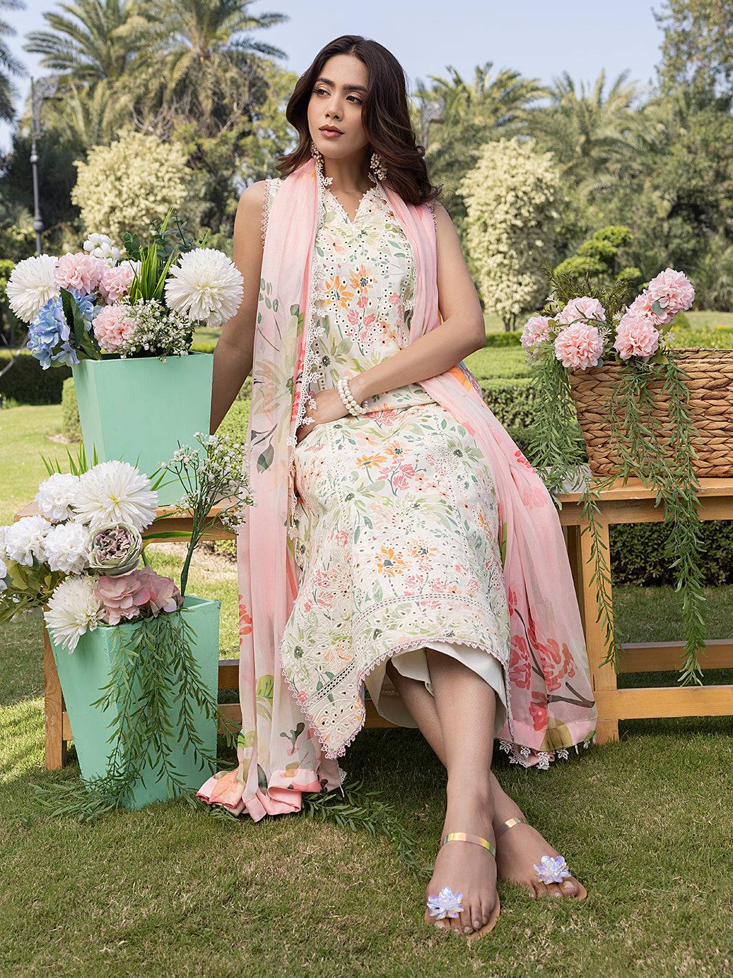 Izel | Oh Spring Lawn 25 | MEADOW by Maria Faisal - Registered Vendor of : Izel - type : Ladies Clothes - 100% original wedding dresses