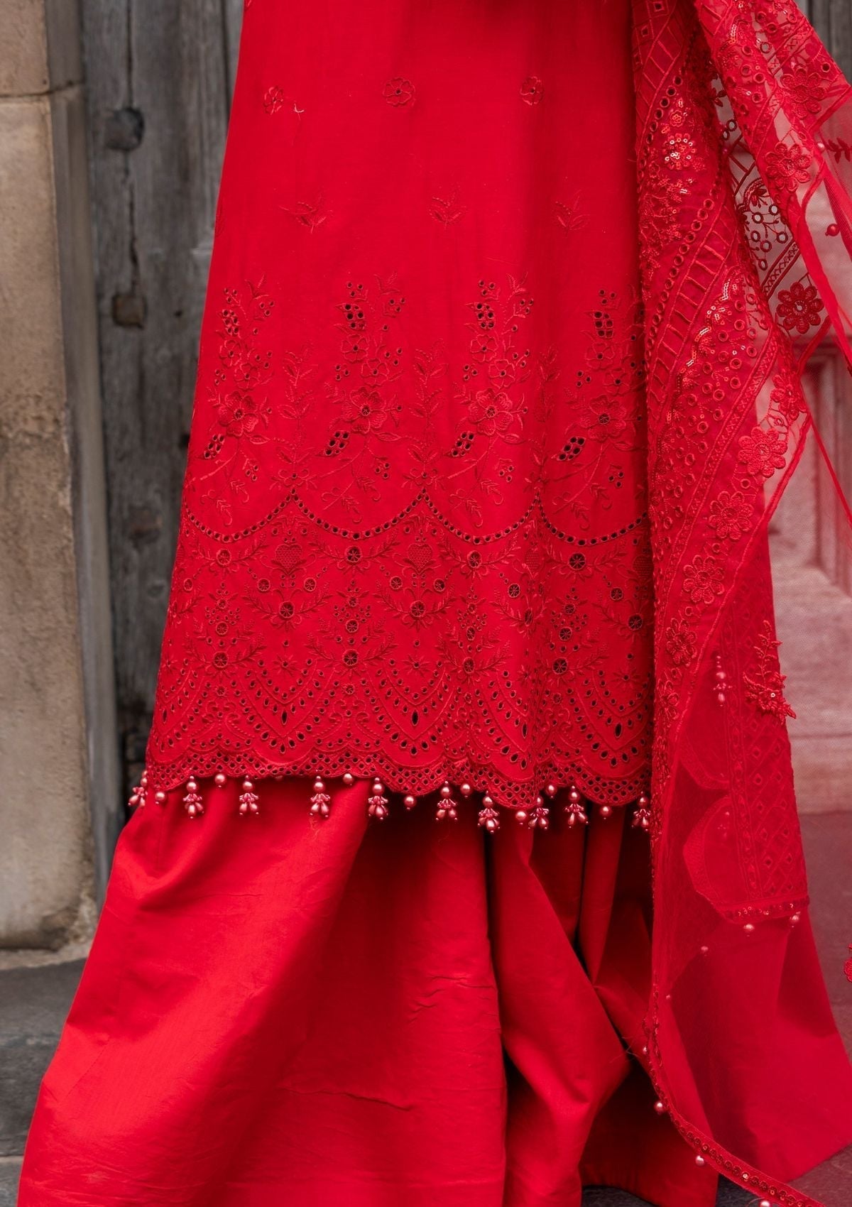 Meem | Luxury Eid Lawn 24 | MD-10 RED - Ladies Clothes