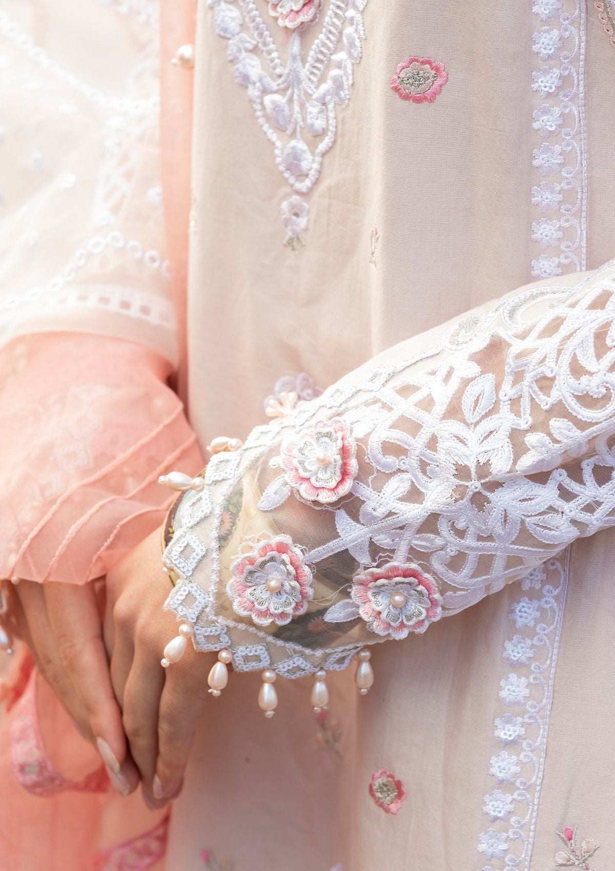 Meem | Luxury Eid Lawn 24 | MD-02 LIGHT PINK - Ladies Clothes