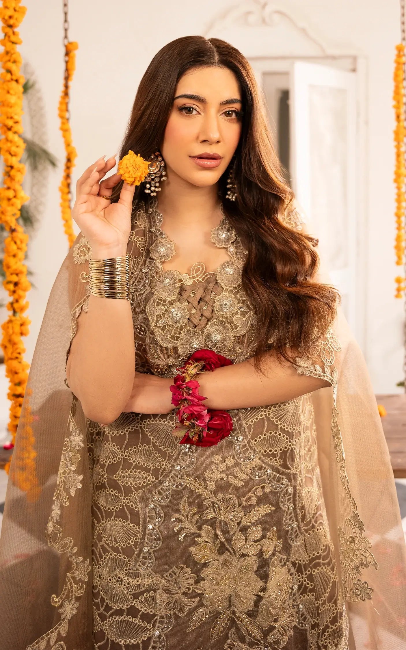 Asifa and Nabeel | Sunehri Eid 25 | Mehrunisa-(SEF25-07) by Maria Faisal - Registered Vendor of : Asifa and Nabeel - type : Ladies Clothes - 100% original wedding dresses